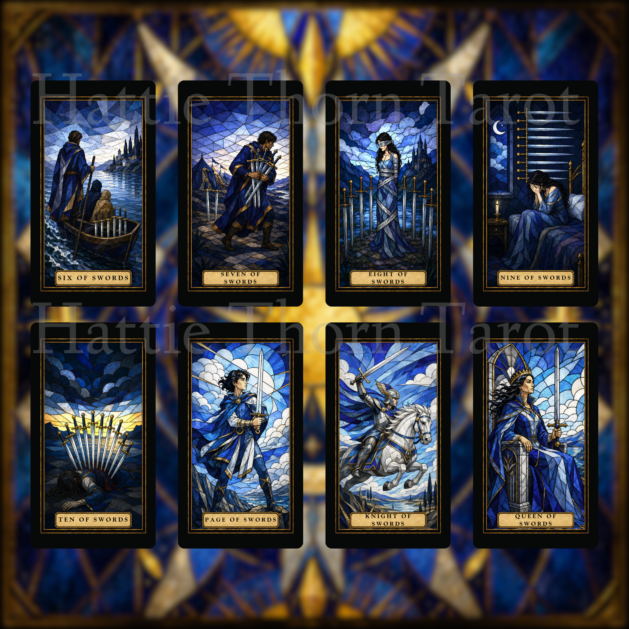 Stained Glass Tarot 💙 Timeless symbolism. Radiant colour. Traditional tarot, illuminated.