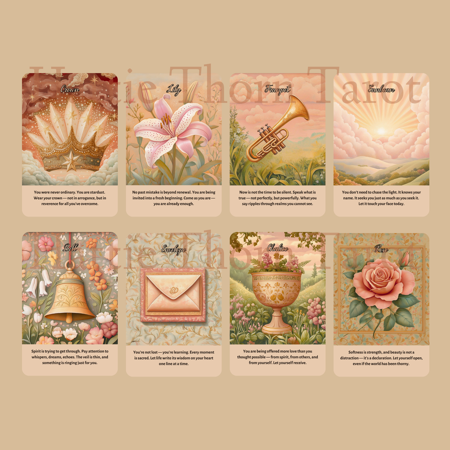 Angelic Bloom Tarot & Oracle Bundle 👼 A Heavenly 2-Deck Set for Intuitive Readings