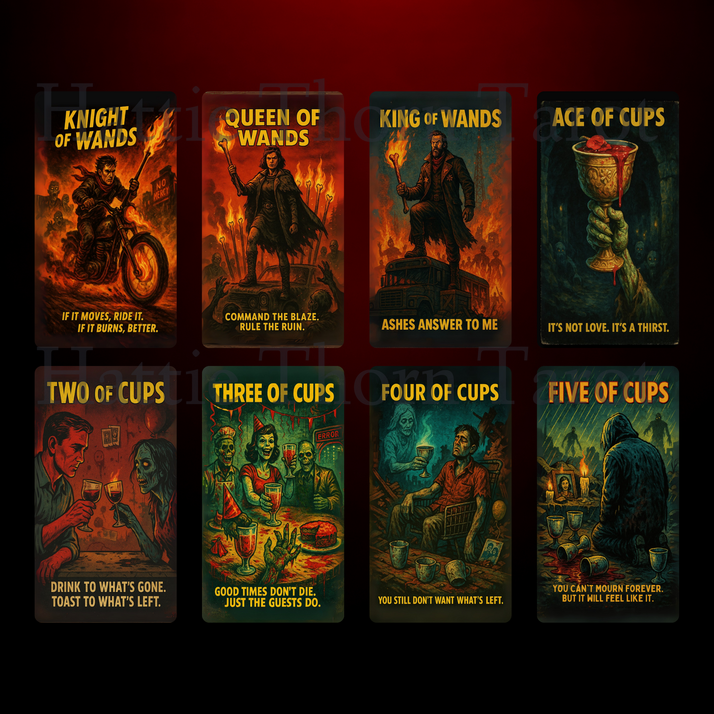 Deck of the Undead 🧠 A 1950s B-movie tarot deck where the apocalypse is low-budget... but high drama.