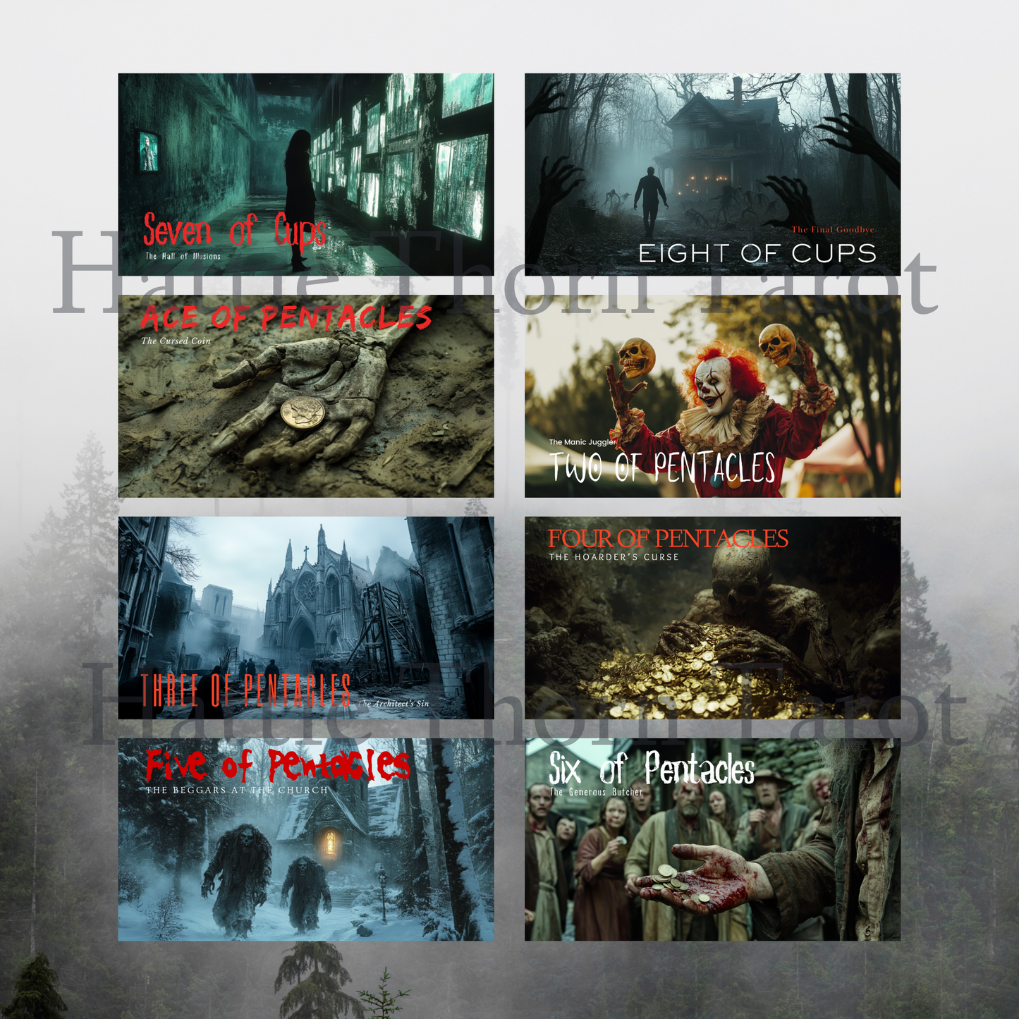 Twisted Tarot ♦ A cinematic tarot deck that reads like a horror movie still you can’t unsee.
