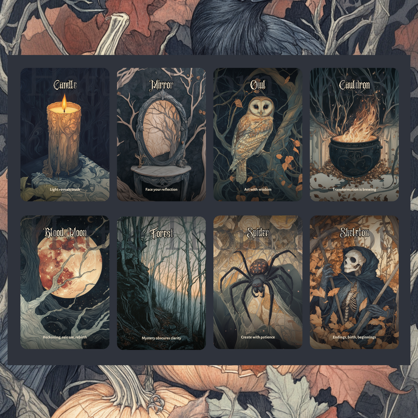 Hallowmere Oracle 🌫️ A 50-card oracle deck of spectral whispers and Victorian secrets.