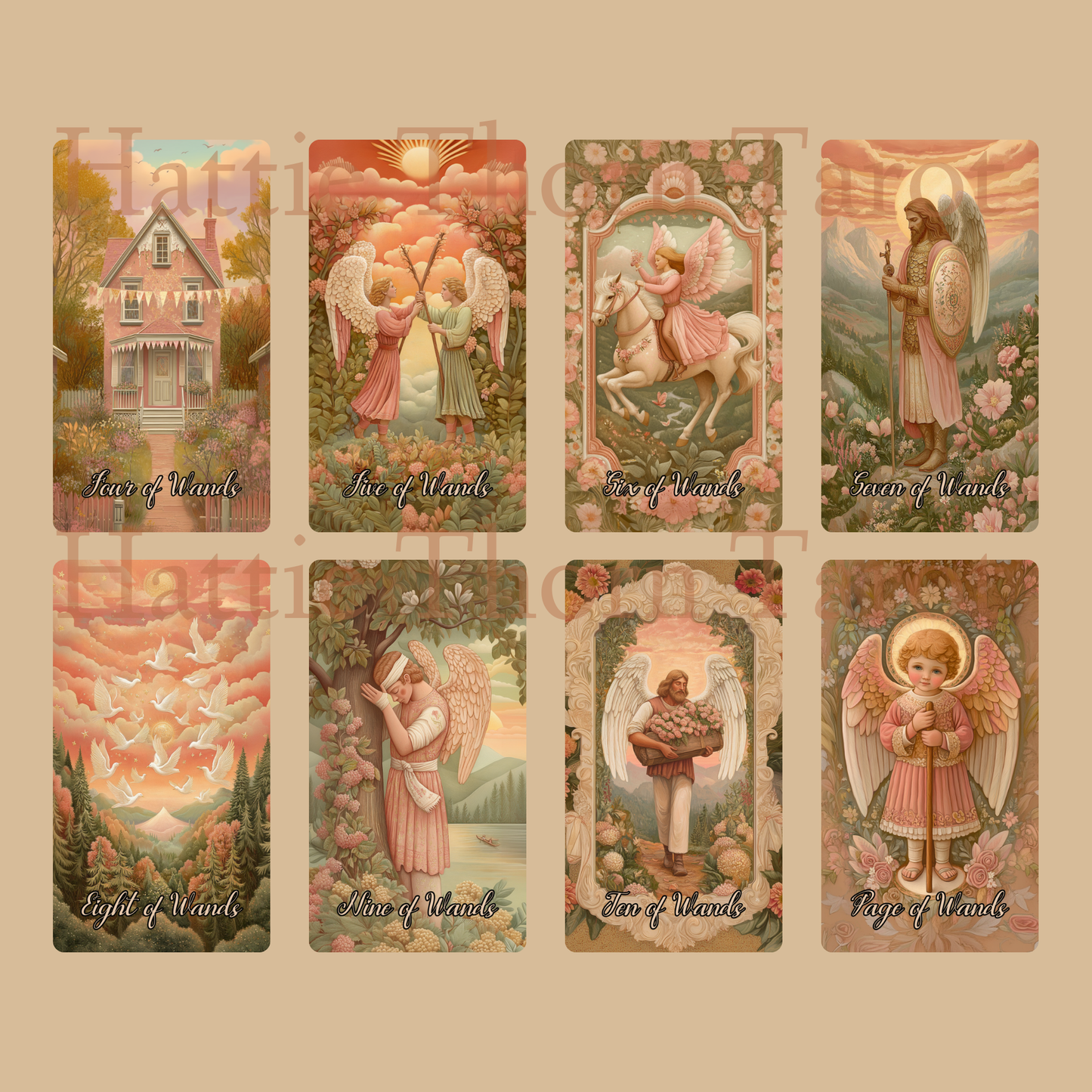 Angelic Bloom Tarot & Oracle Bundle 👼 A Heavenly 2-Deck Set for Intuitive Readings
