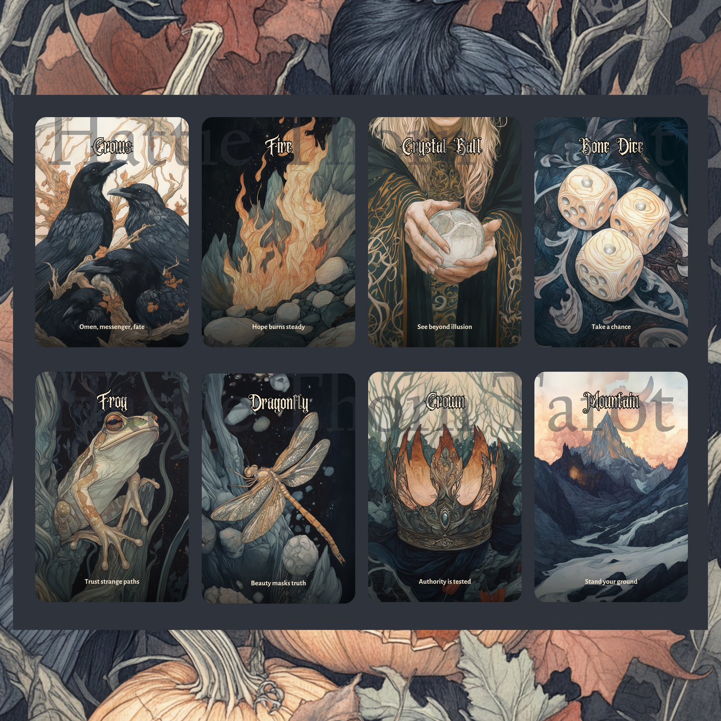 Hallowmere Oracle 🌫️ A 50-card oracle deck of spectral whispers and Victorian secrets.