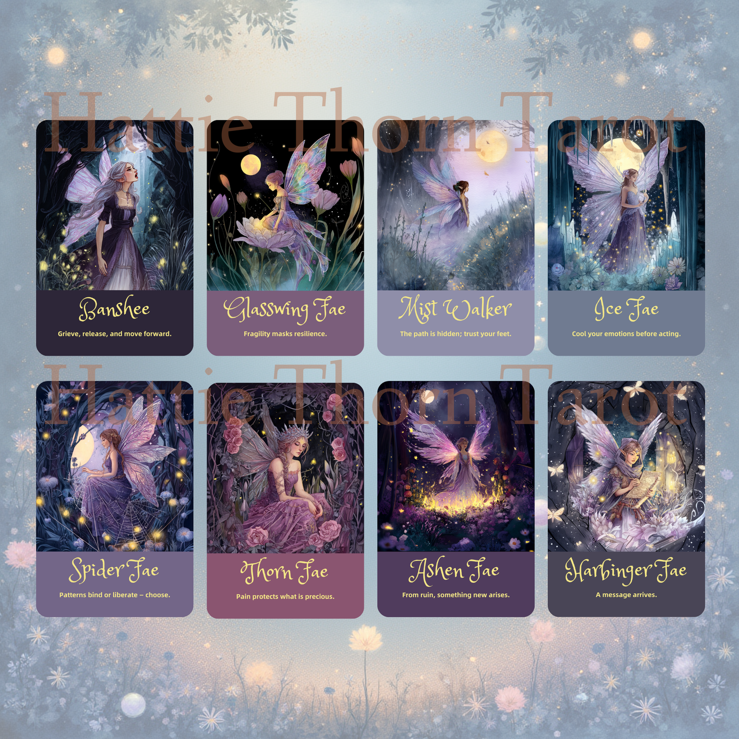 Midnight Fae Oracle 🌙 A 50-card deck of moonlit whispers, faerie magic, and intuitive guidance.