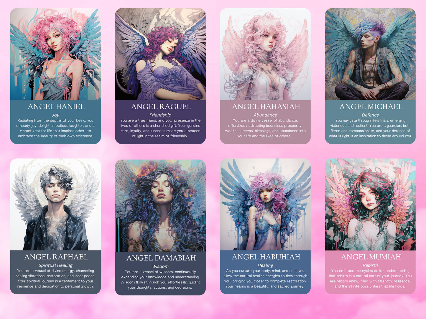 Modern Angel Oracle by Hattie Thorn. Original Design 45 Card Deck Including Modern Angel Oracle Tuck Box
