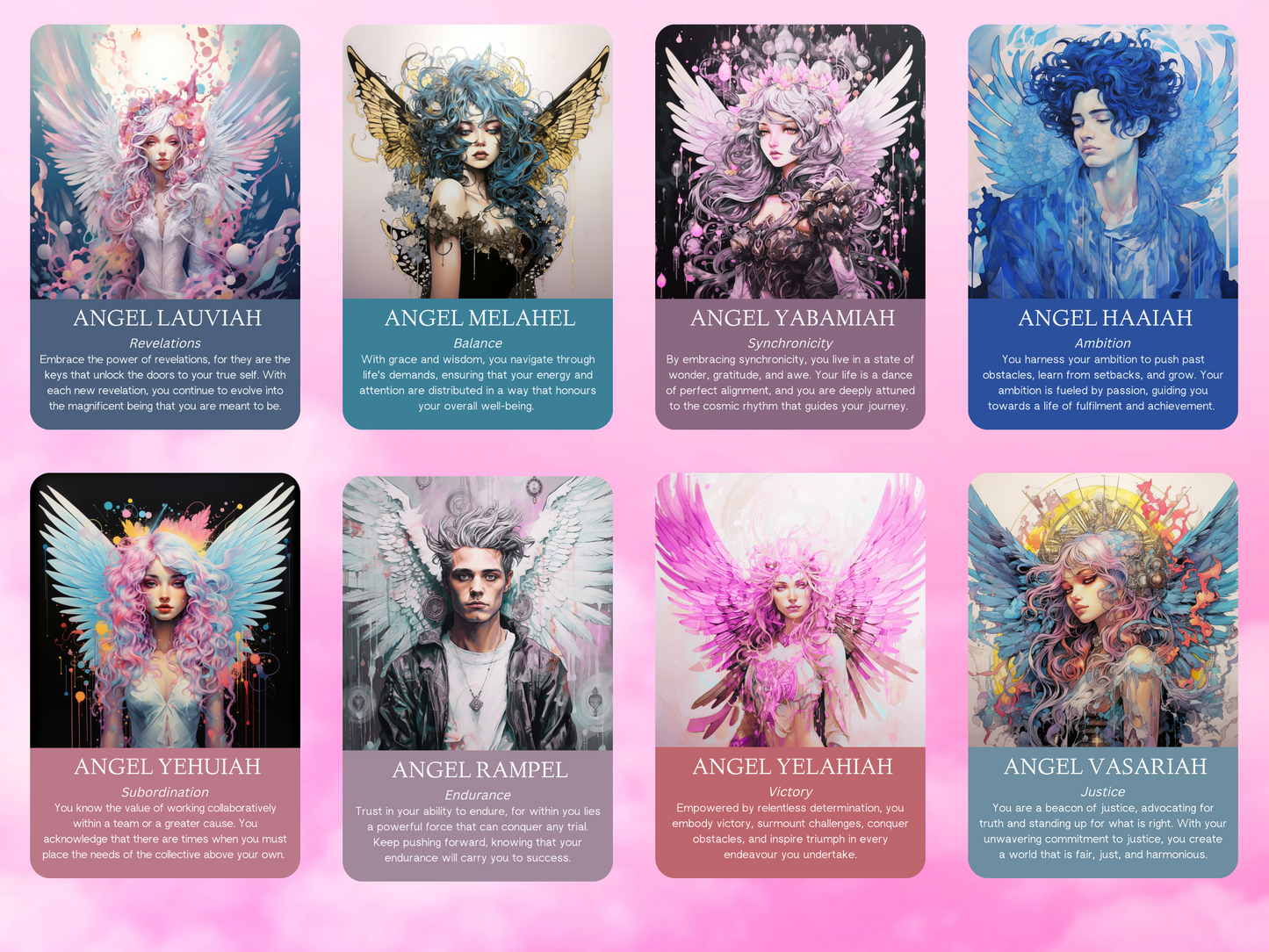 Modern Angel Oracle by Hattie Thorn. Original Design 45 Card Deck Including Modern Angel Oracle Tuck Box