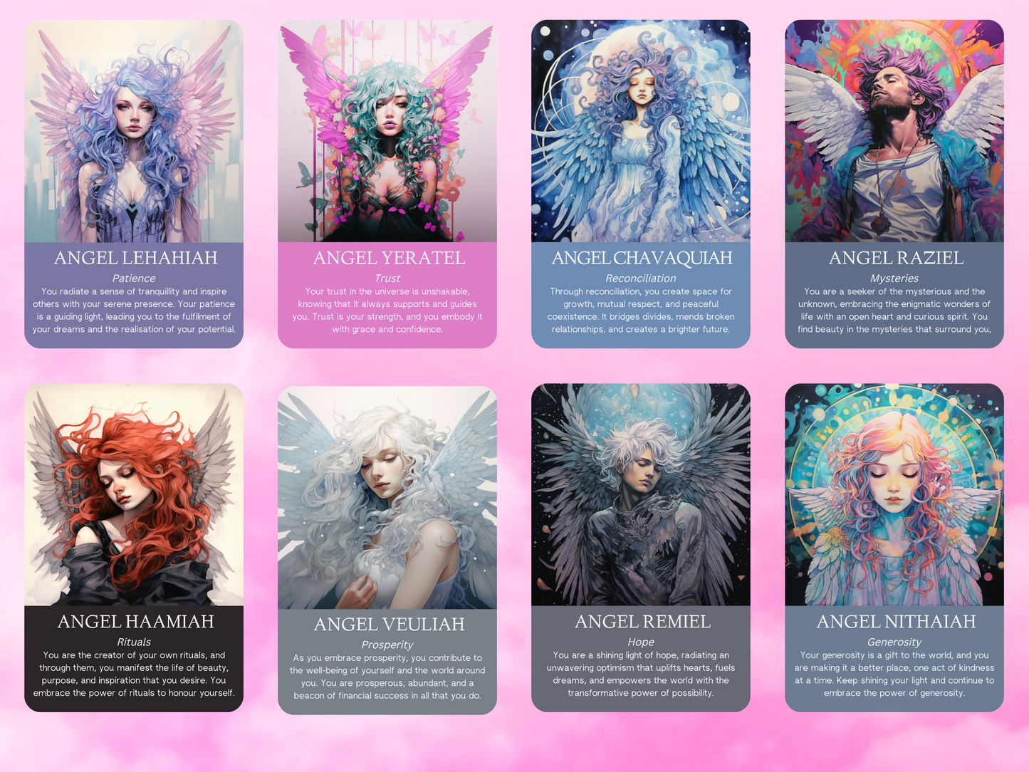 Modern Angel Oracle by Hattie Thorn. Original Design 45 Card Deck Including Modern Angel Oracle Tuck Box