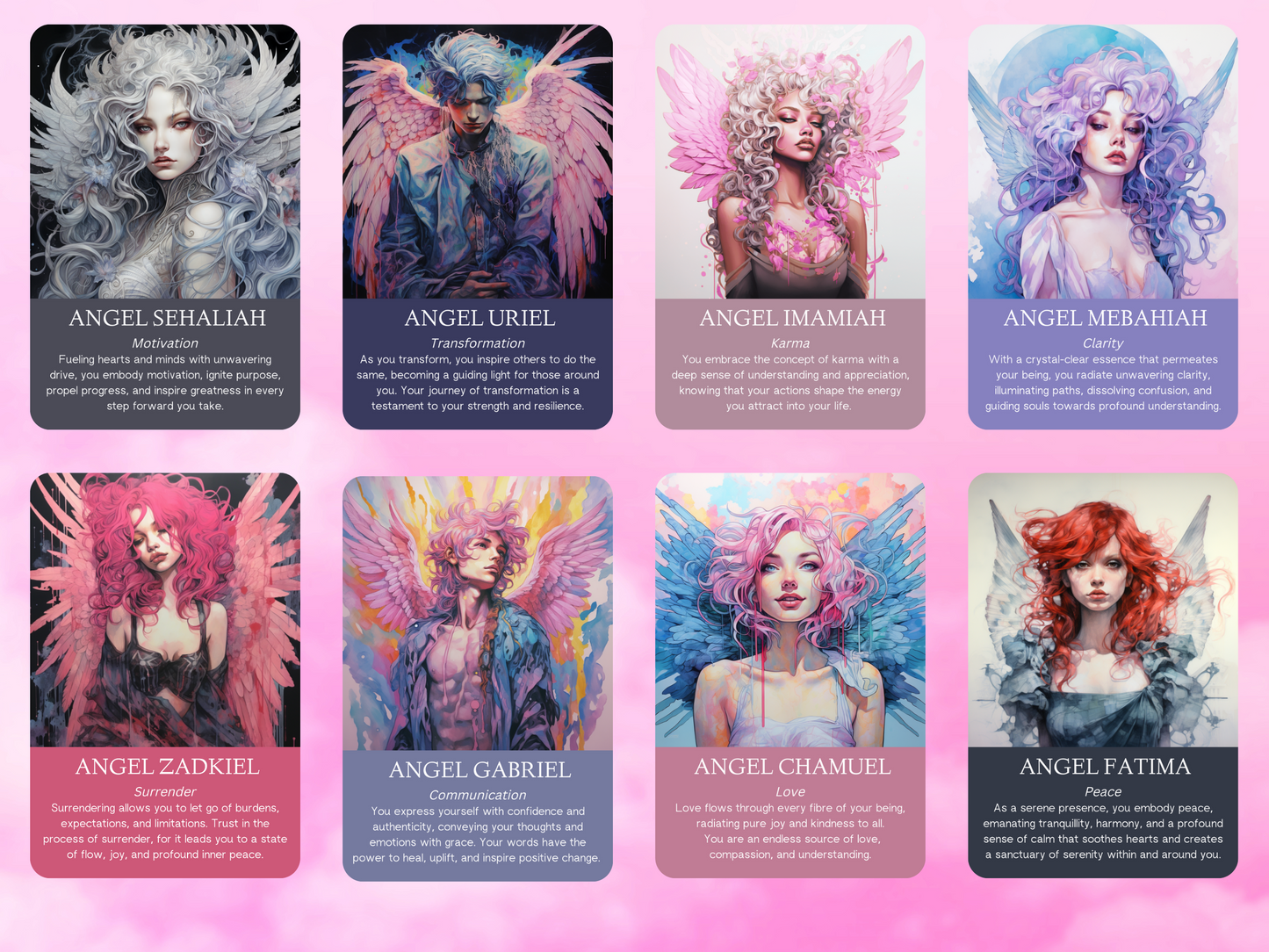 Modern Angel Oracle by Hattie Thorn. Original Design 45 Card Deck Including Modern Angel Oracle Tuck Box