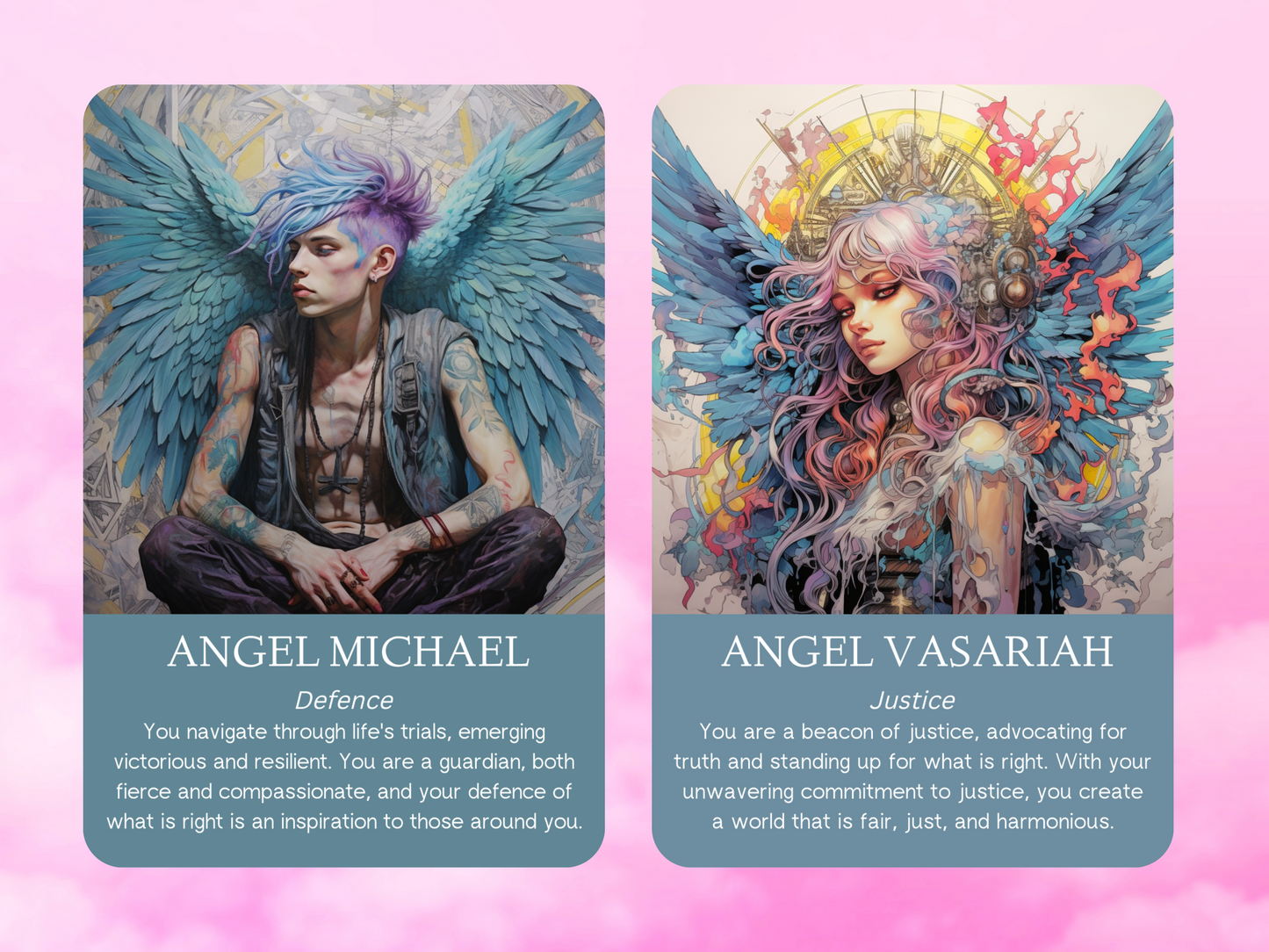Modern Angel Oracle by Hattie Thorn. Original Design 45 Card Deck Including Modern Angel Oracle Tuck Box