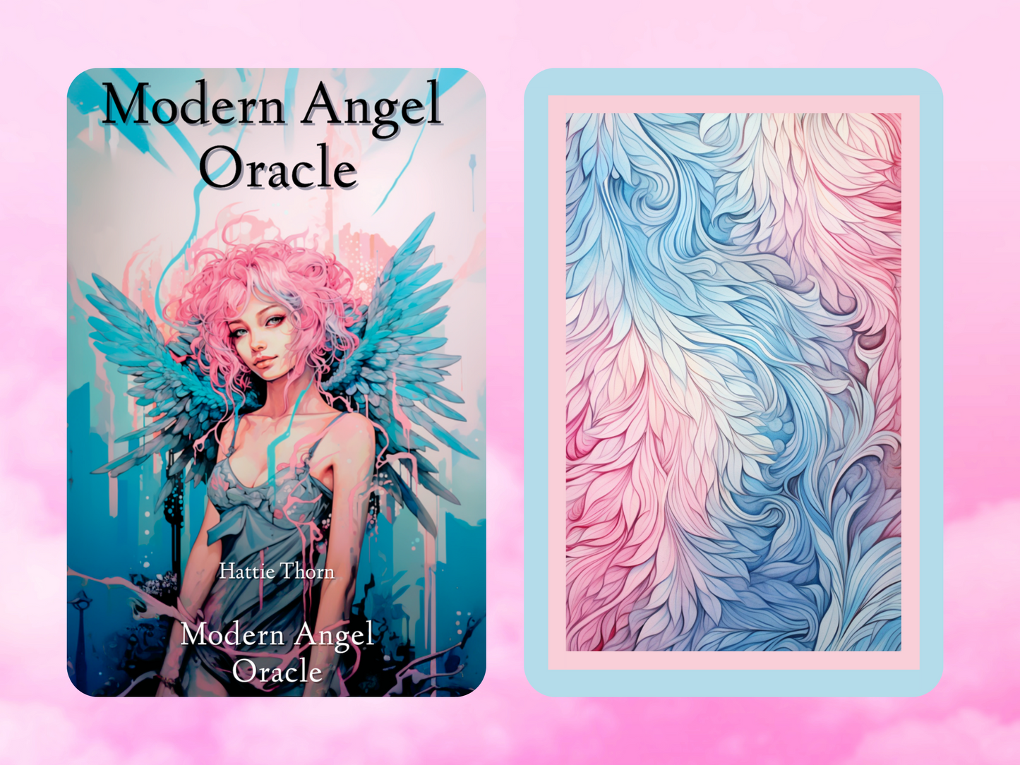 Modern Angel Oracle by Hattie Thorn. Original Design 45 Card Deck Including Modern Angel Oracle Tuck Box