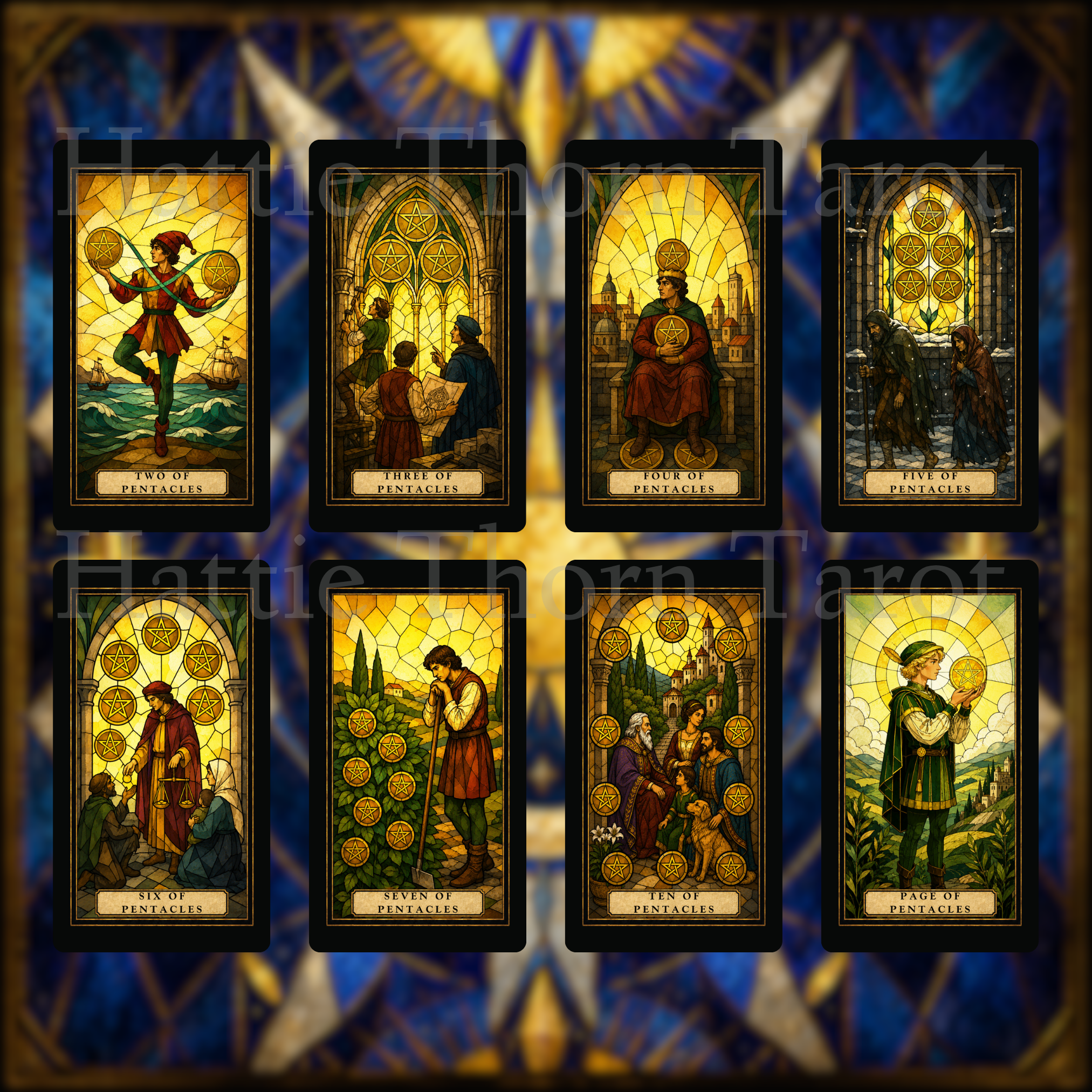 Stained Glass Tarot 💙 Timeless symbolism. Radiant colour. Traditional tarot, illuminated.