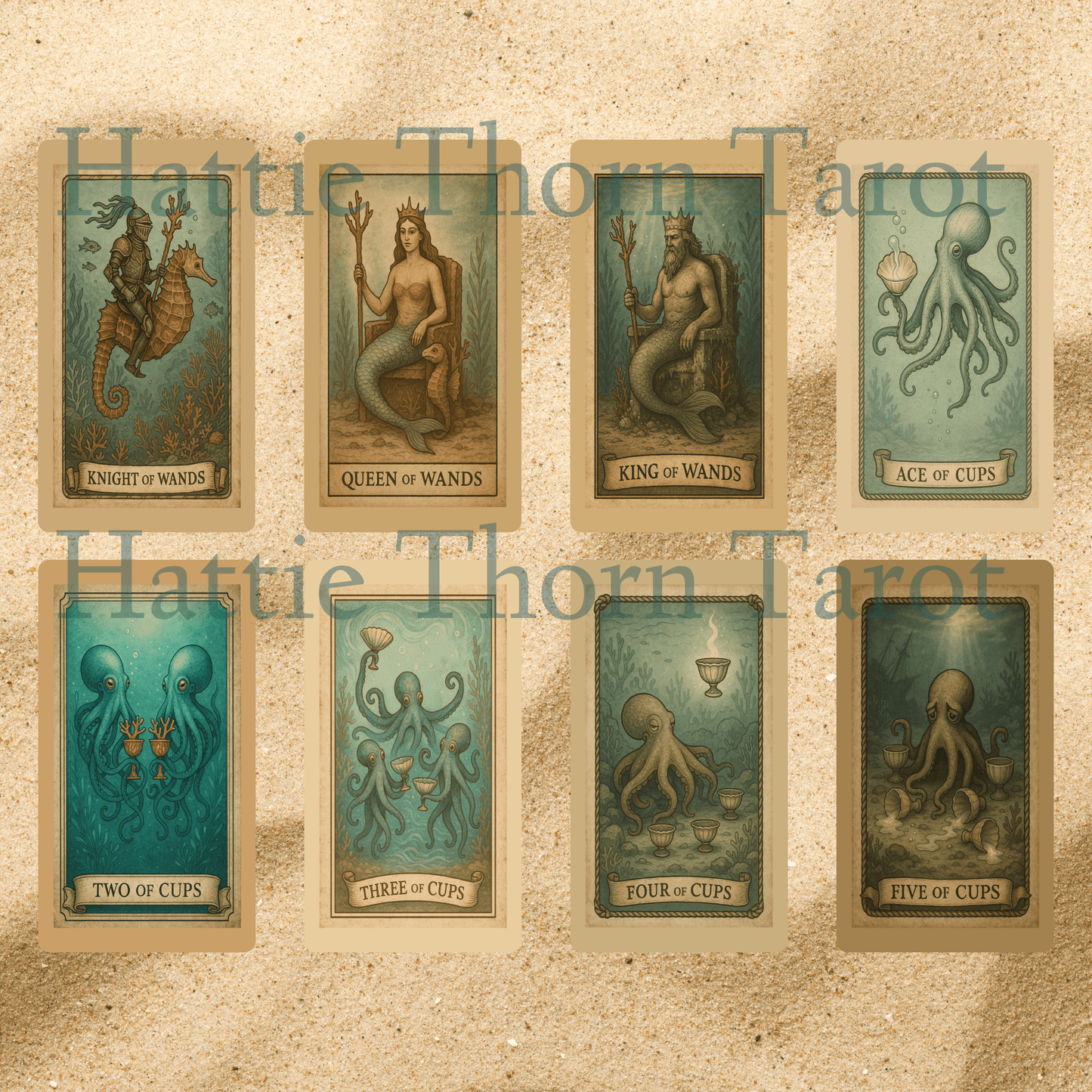 Ancient Tides Tarot ⚓ A 78 - card relic of sea - slick stories, coral crowns, and rope - bound intuition - Hattie Thorn Tarot