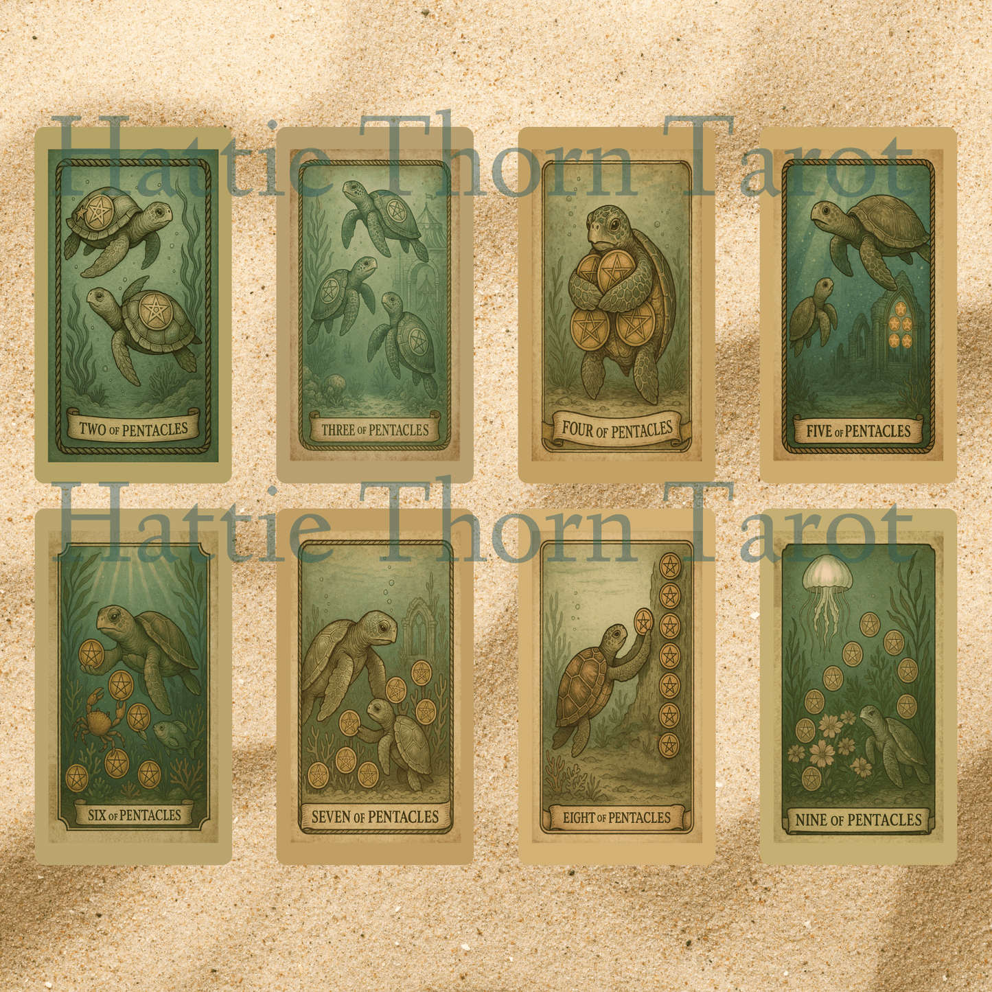 Ancient Tides Tarot ⚓ A 78 - card relic of sea - slick stories, coral crowns, and rope - bound intuition - Hattie Thorn Tarot