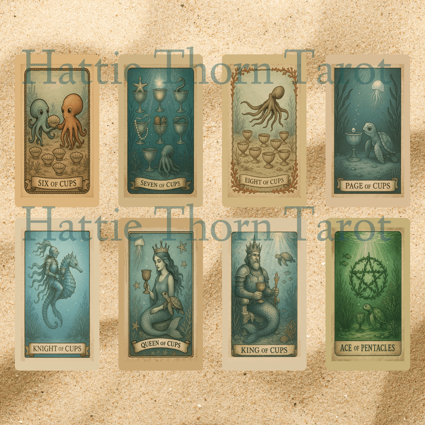 Ancient Tides Tarot ⚓ A 78 - card relic of sea - slick stories, coral crowns, and rope - bound intuition - Hattie Thorn Tarot
