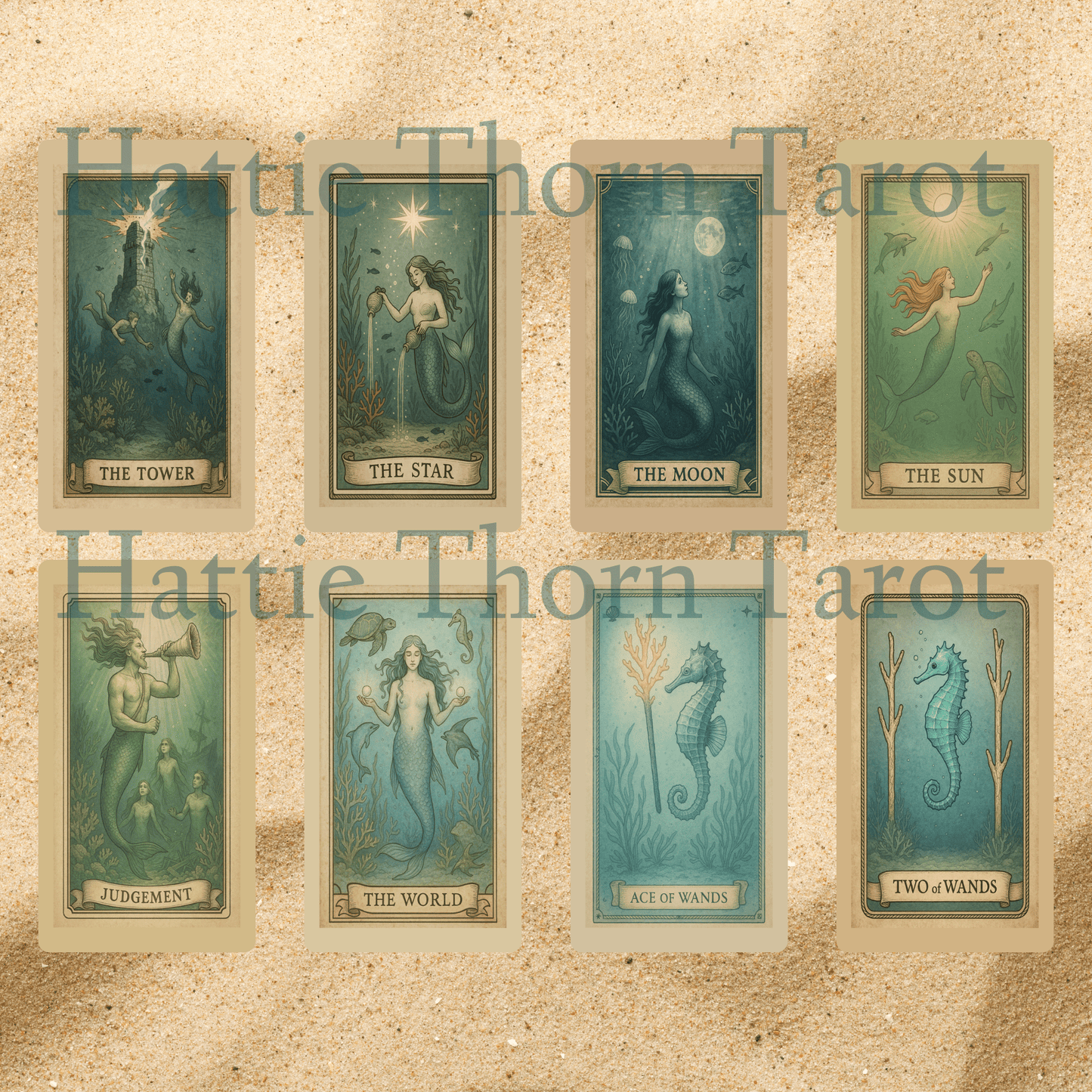 Ancient Tides Tarot ⚓ A 78 - card relic of sea - slick stories, coral crowns, and rope - bound intuition - Hattie Thorn Tarot