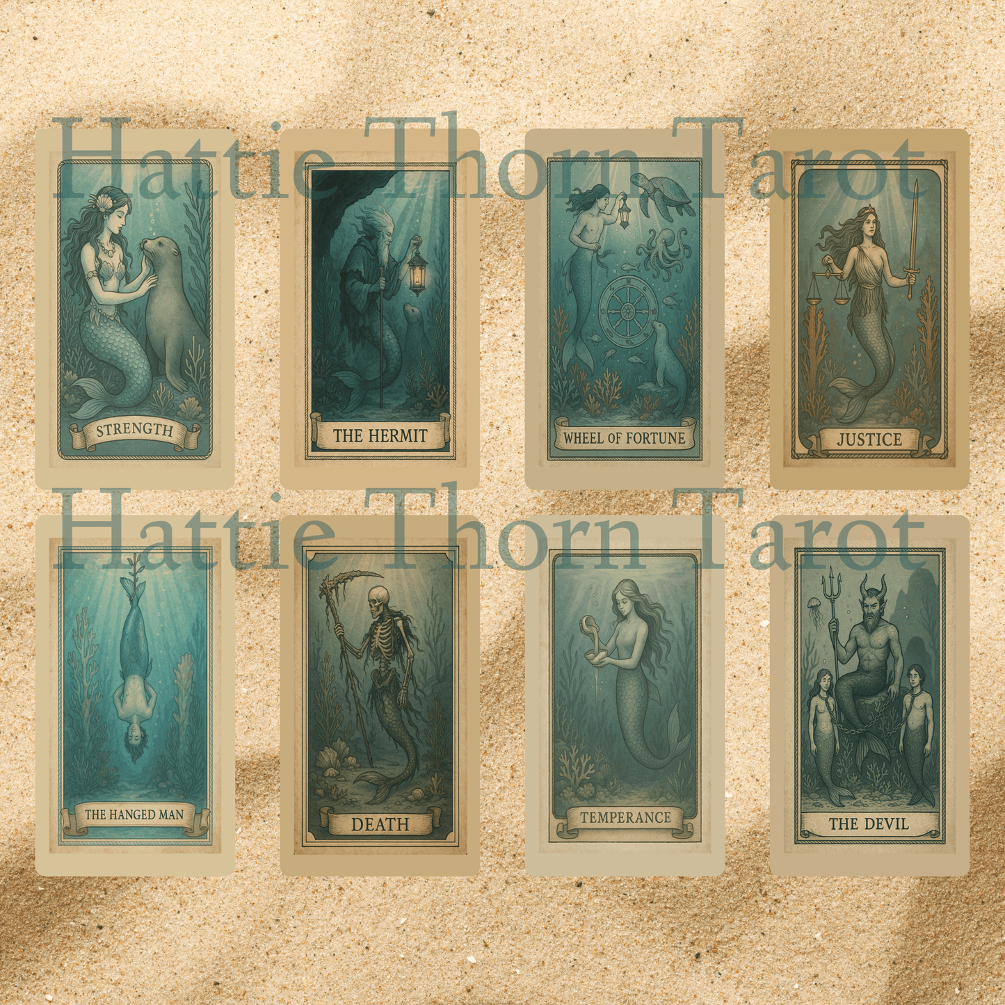 Ancient Tides Tarot ⚓ A 78 - card relic of sea - slick stories, coral crowns, and rope - bound intuition - Hattie Thorn Tarot