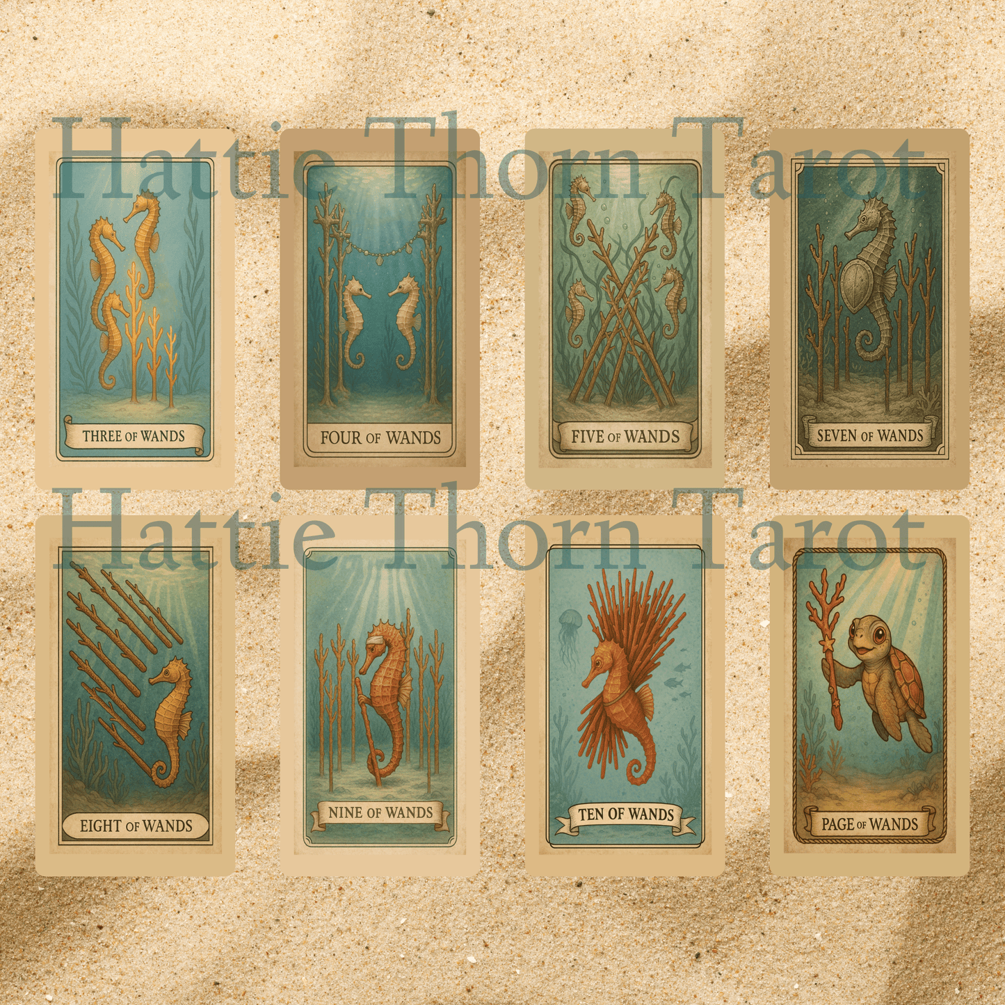 Ancient Tides Tarot ⚓ A 78 - card relic of sea - slick stories, coral crowns, and rope - bound intuition - Hattie Thorn Tarot