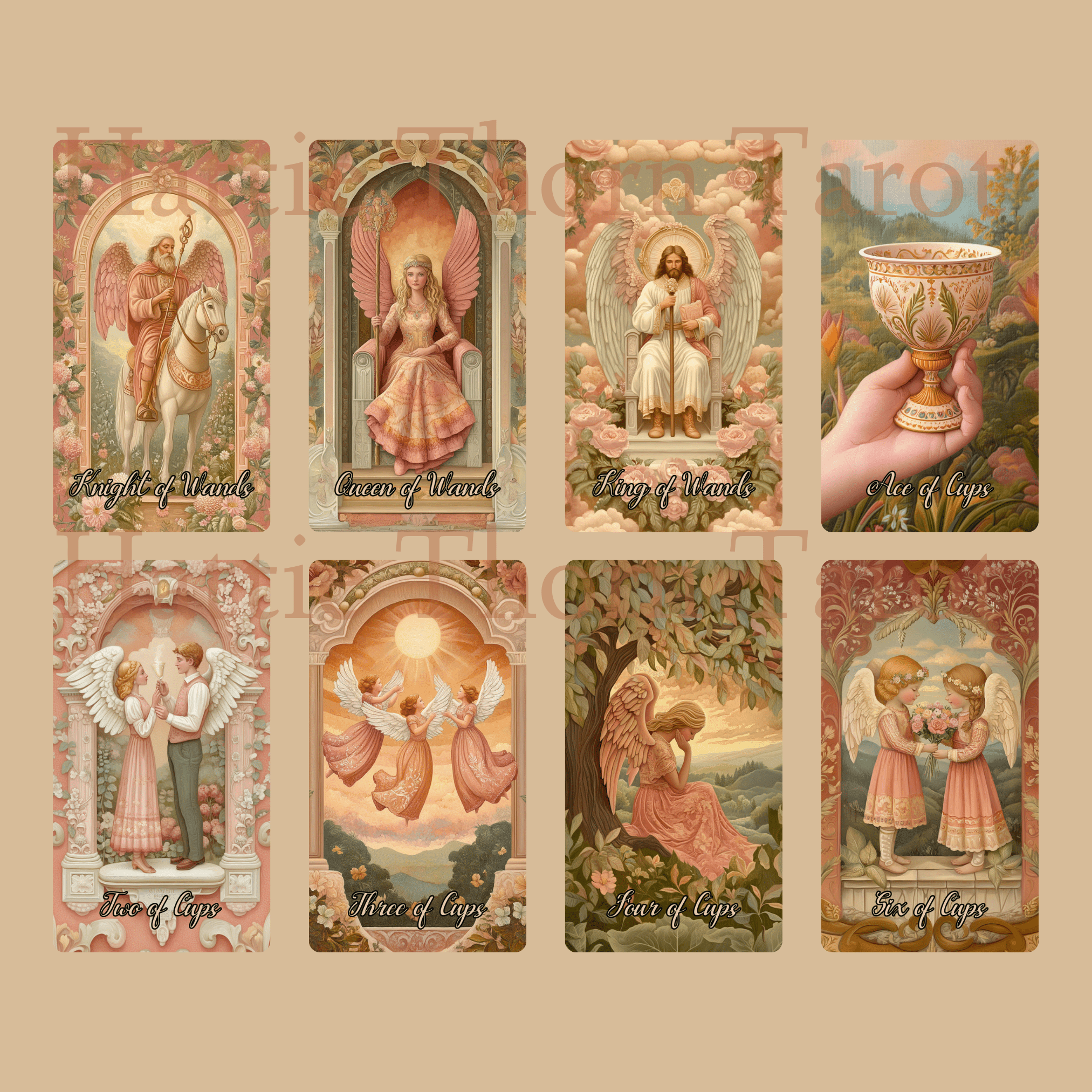 Angelic Bloom Tarot & Oracle Bundle 👼 A Heavenly 2 - Deck Set for Intuitive Readings - Hattie Thorn Tarot
