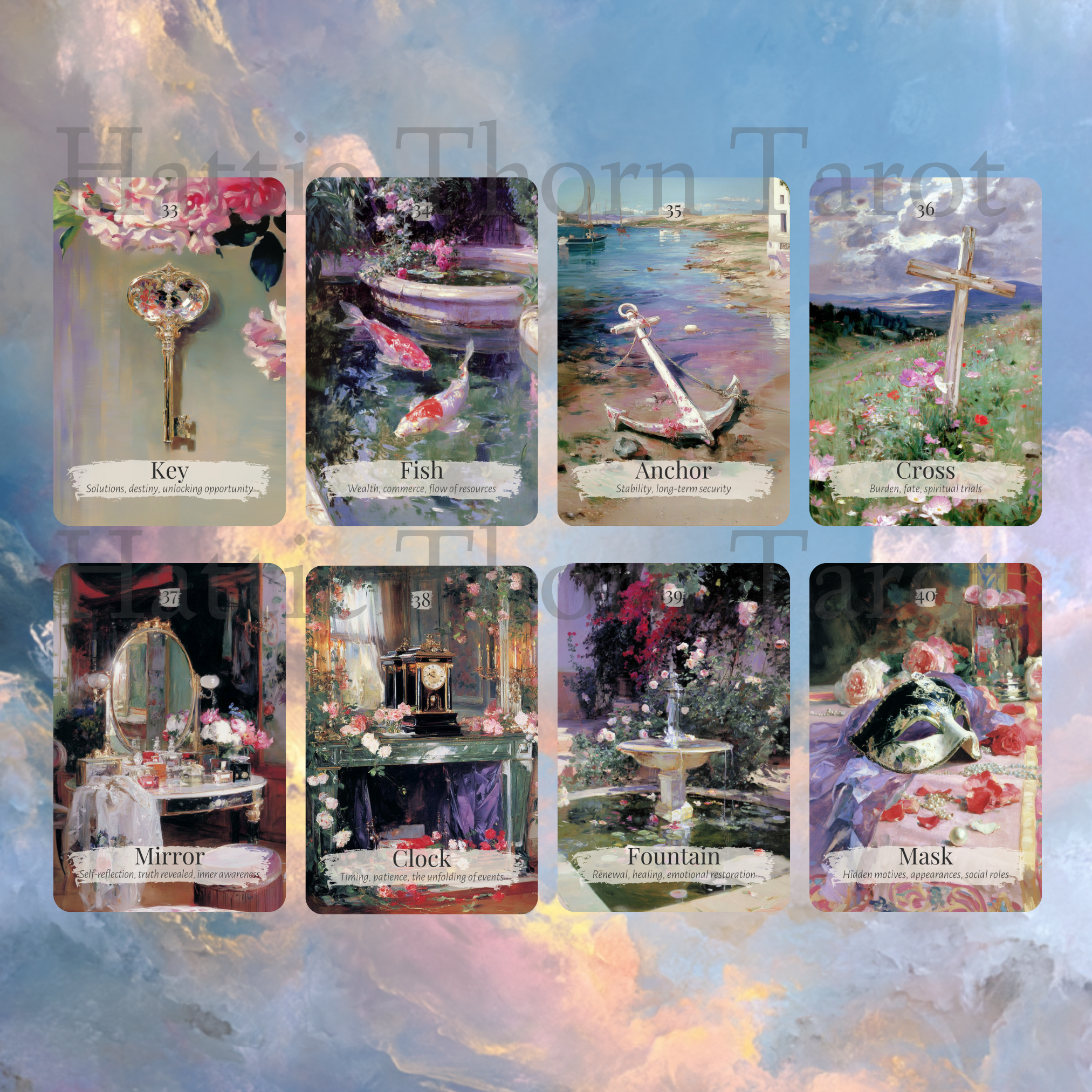 Belle Lumière Lenormand 🌤️ A 45 - card expanded Lenormand deck inspired by the romance and elegance of the Belle Époque - Hattie Thorn Tarot