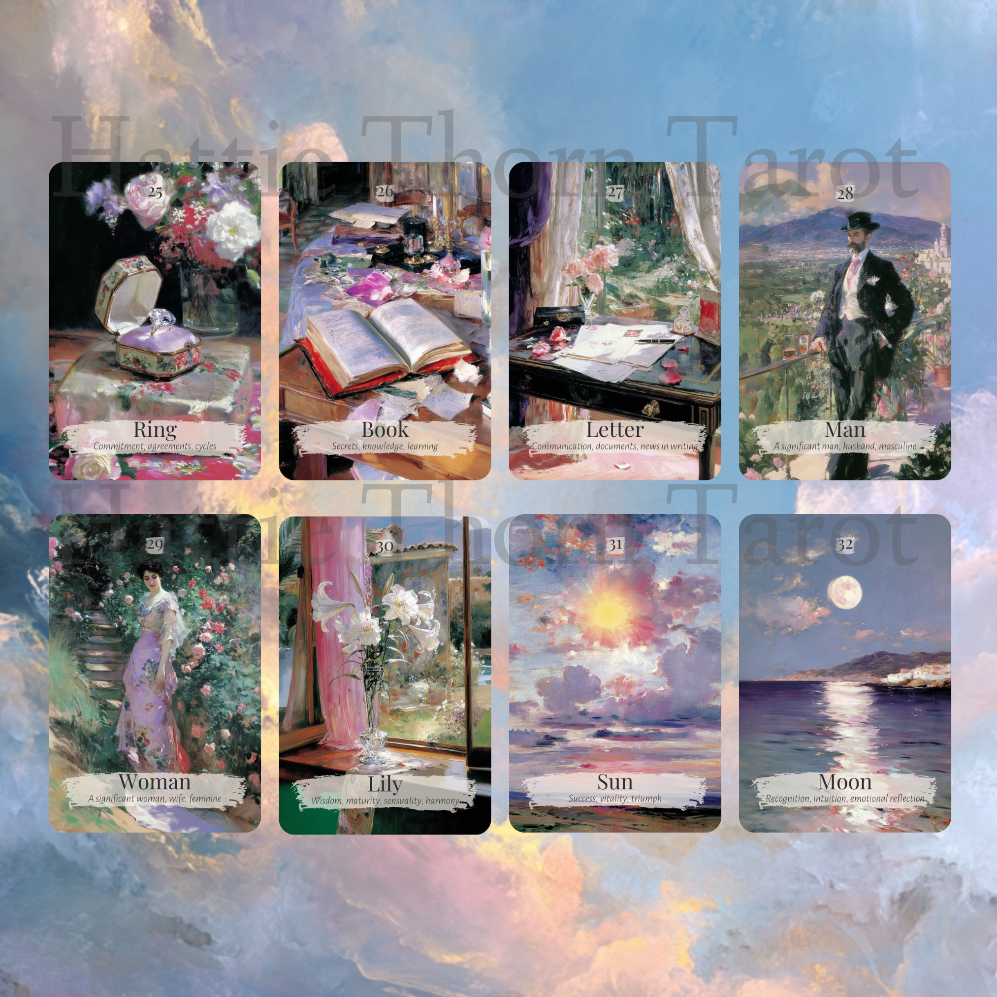 Belle Lumière Lenormand 🌤️ A 45 - card expanded Lenormand deck inspired by the romance and elegance of the Belle Époque - Hattie Thorn Tarot