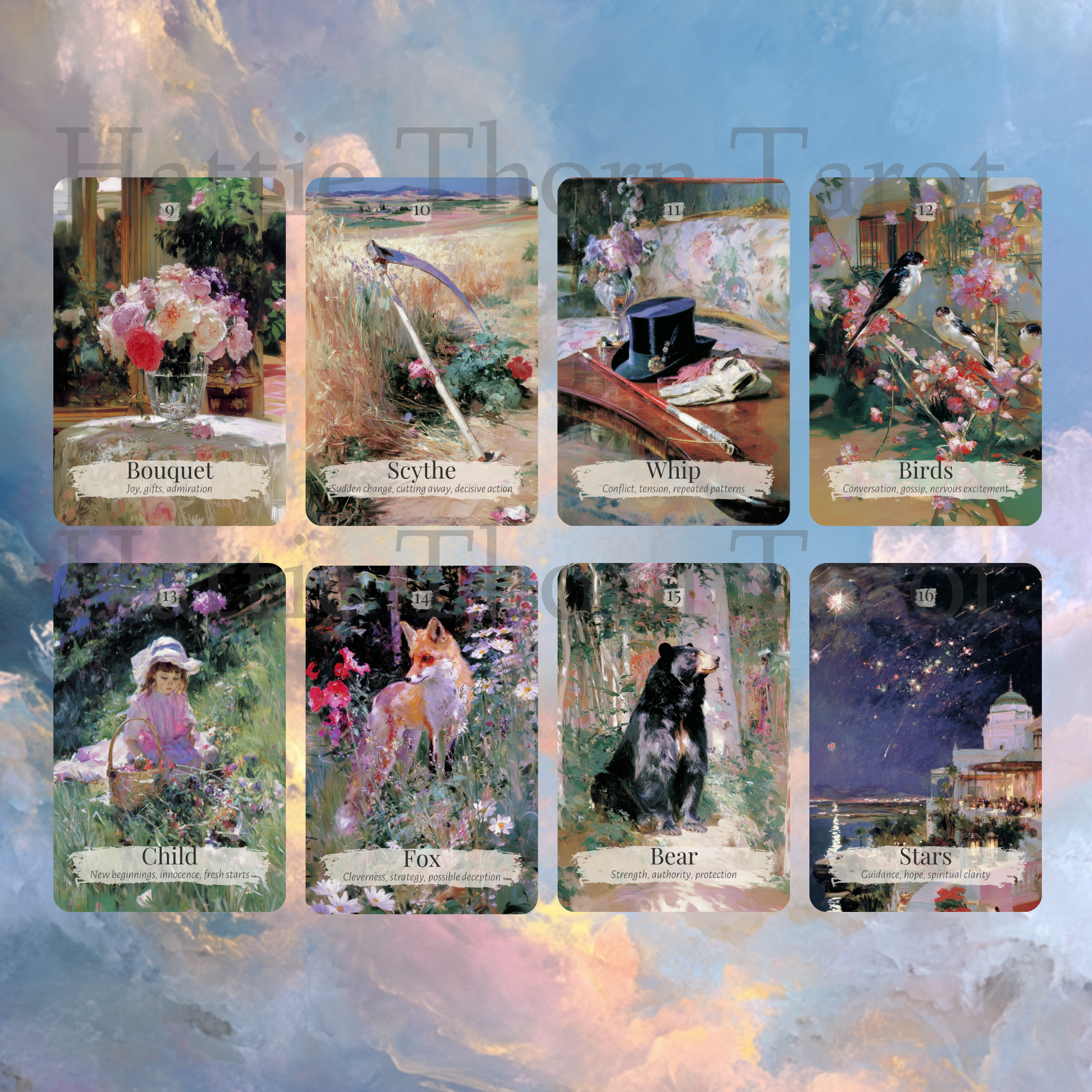 Belle Lumière Lenormand 🌤️ A 45 - card expanded Lenormand deck inspired by the romance and elegance of the Belle Époque - Hattie Thorn Tarot