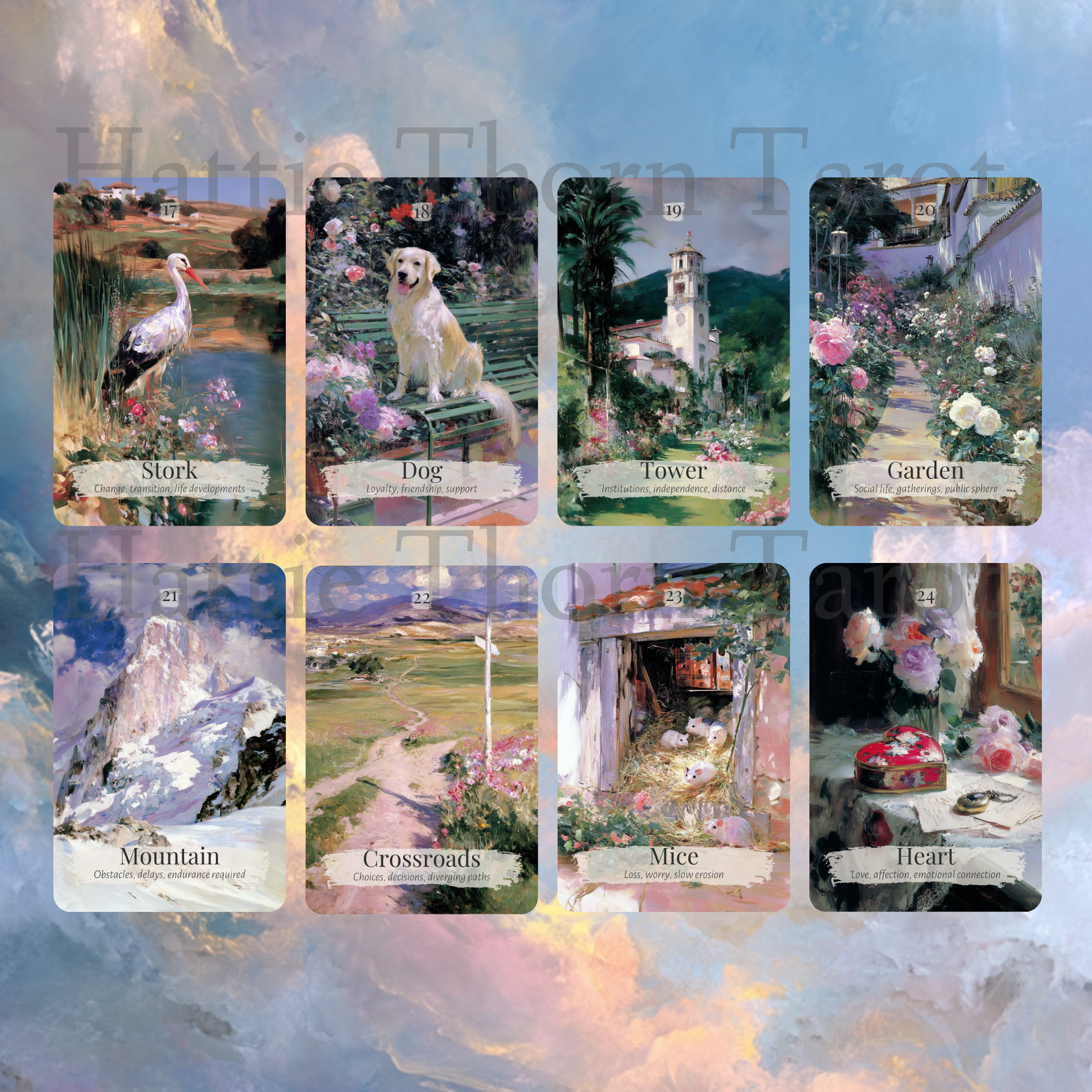 Belle Lumière Lenormand 🌤️ A 45 - card expanded Lenormand deck inspired by the romance and elegance of the Belle Époque - Hattie Thorn Tarot