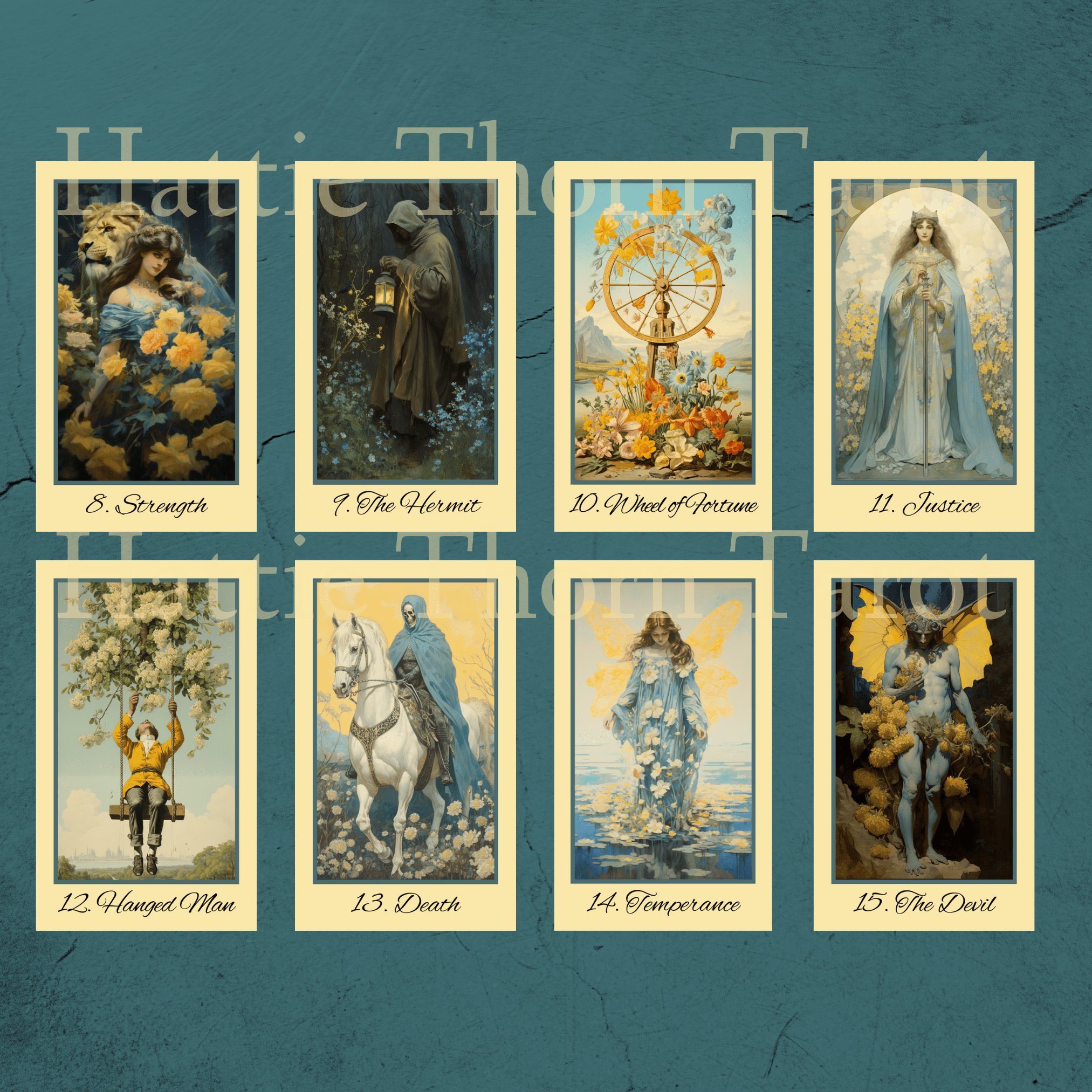 Bygone Spring Tarot 🌼 A vintage - inspired tarot deck blooming with pastel charm and springtime nostalgia - Hattie Thorn Tarot