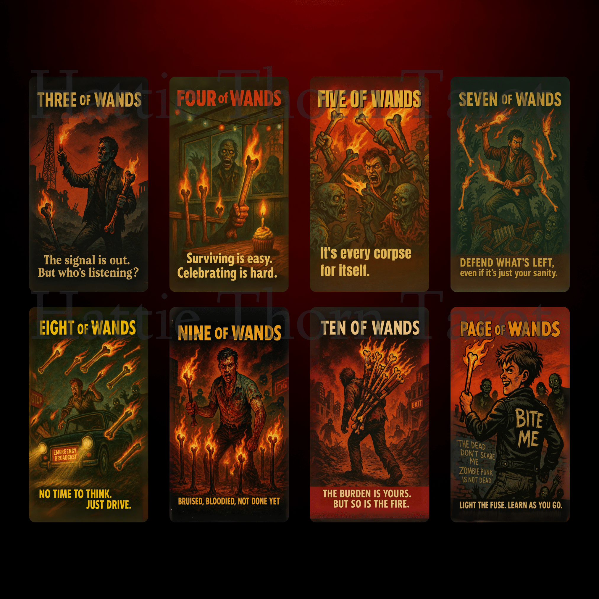 Deck of the Undead 🧠 A 1950s B - movie tarot deck where the apocalypse is low - budget... but high drama. - Hattie Thorn Tarot