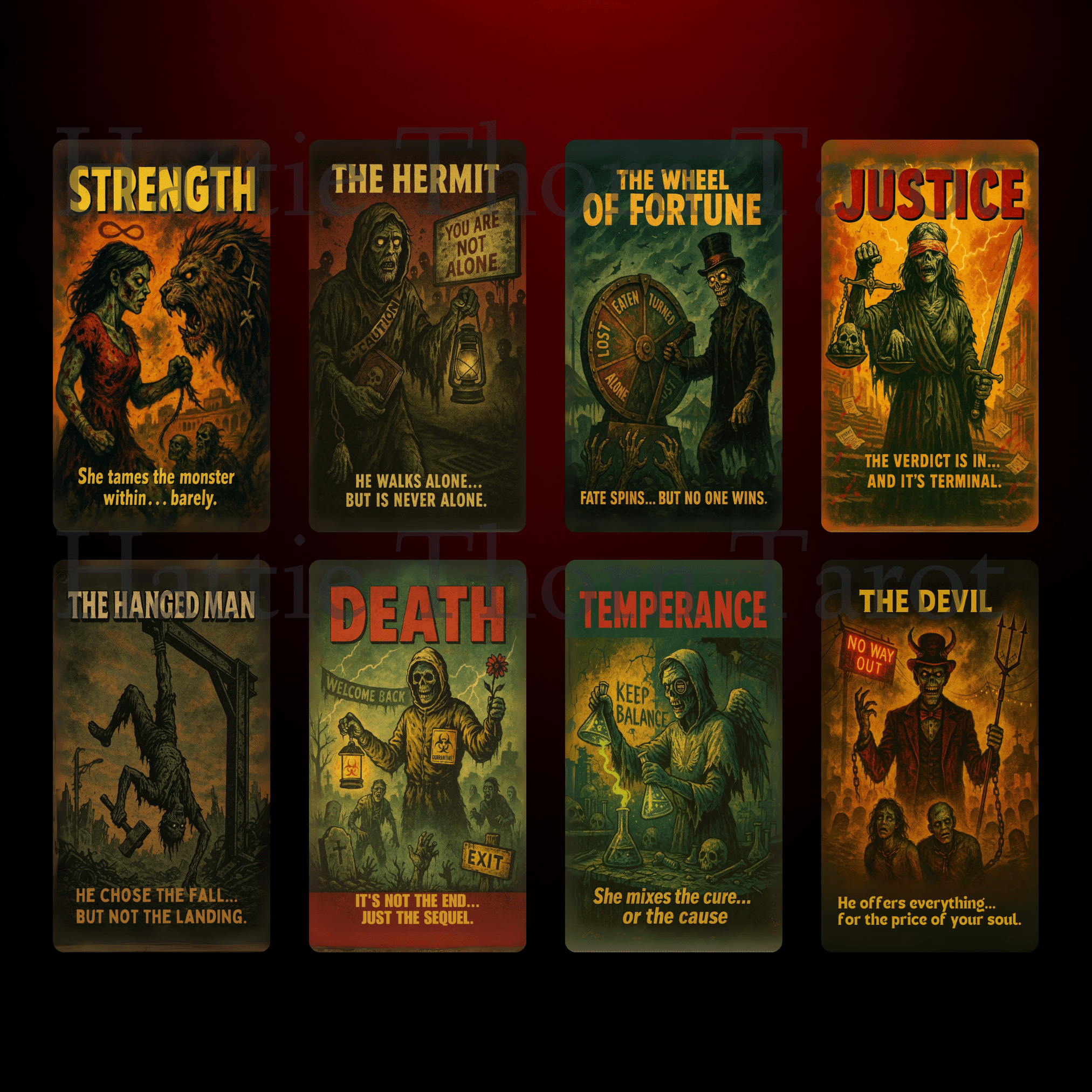 Deck of the Undead 🧠 A 1950s B - movie tarot deck where the apocalypse is low - budget... but high drama. - Hattie Thorn Tarot