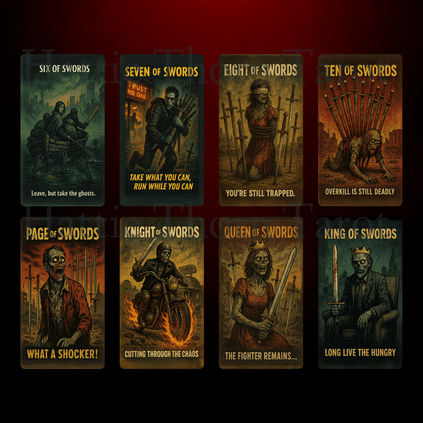 Deck of the Undead 🧠 A 1950s B - movie tarot deck where the apocalypse is low - budget... but high drama. - Hattie Thorn Tarot