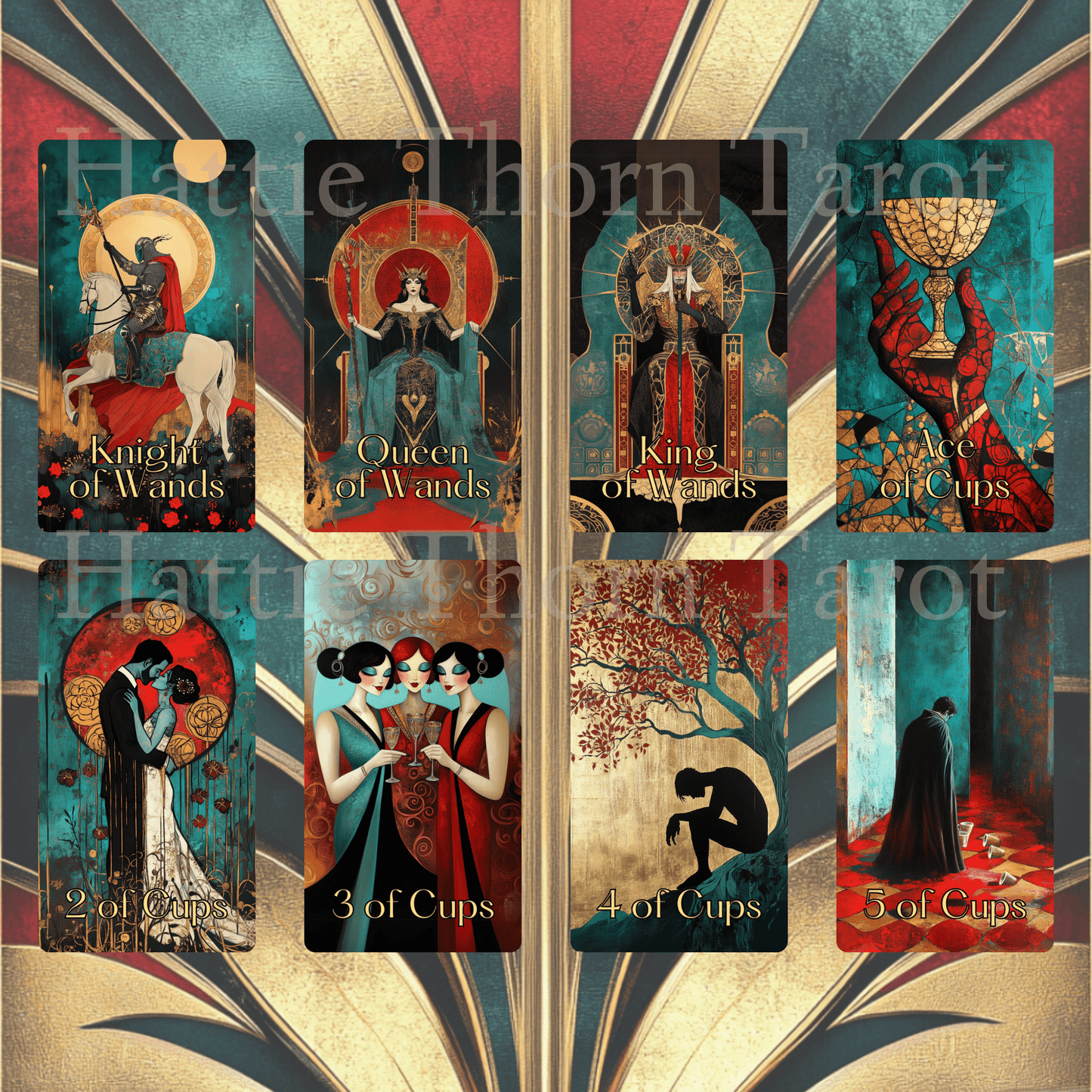 Divine Deco Tarot ✨ A 78 - card Art Deco deck where velvet shadows meet golden truth - Hattie Thorn Tarot