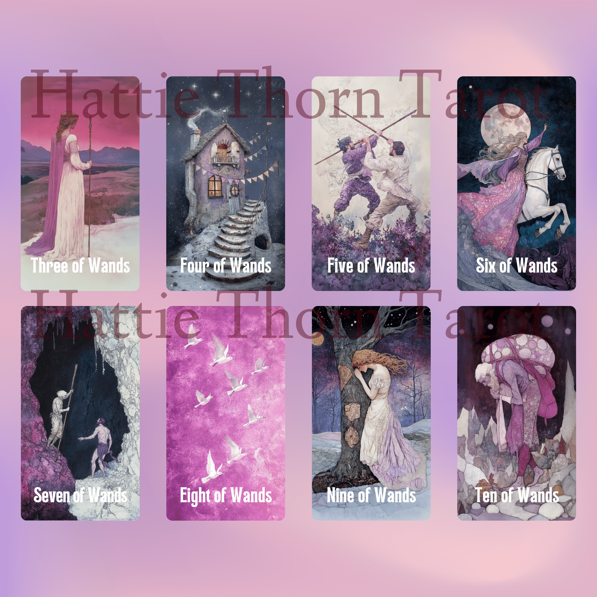 Enchanted Veil Tarot & Oracle Bundle 👁🗨 A delicate 2 - deck set of pastel insight, hidden truths, and gentle enchantment - Hattie Thorn Tarot