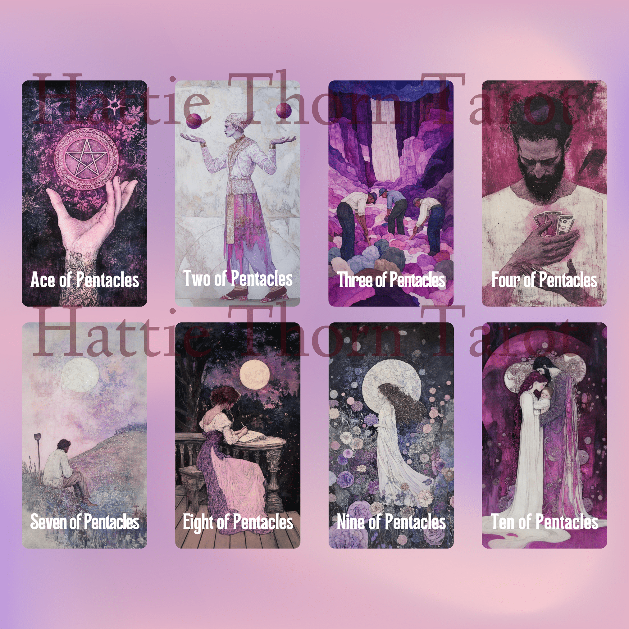Enchanted Veil Tarot & Oracle Bundle 👁🗨 A delicate 2 - deck set of pastel insight, hidden truths, and gentle enchantment - Hattie Thorn Tarot