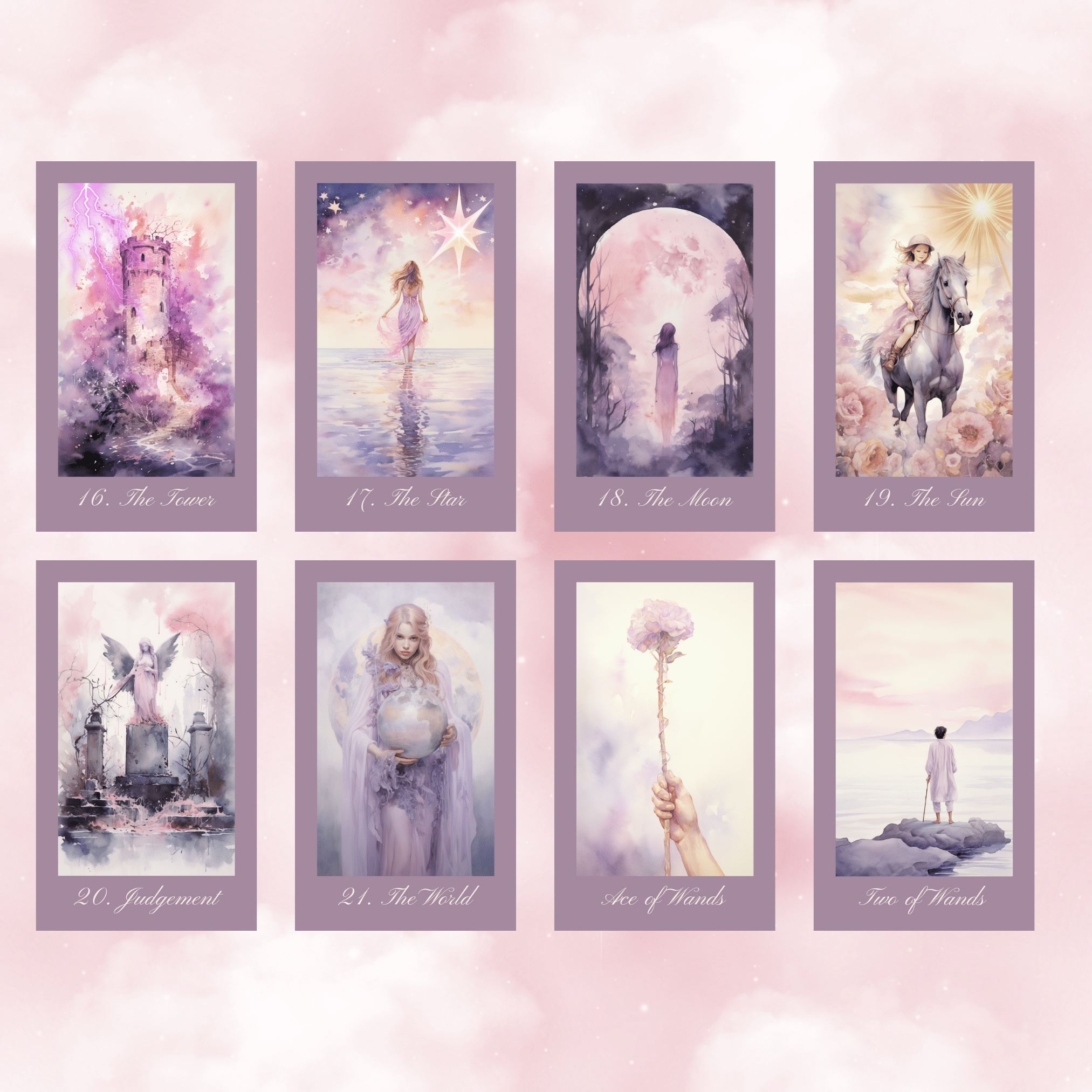 Ethereal Romance Tarot 💜 A pastel dream of love, longing, and lunar - lit introspection. - Hattie Thorn Tarot