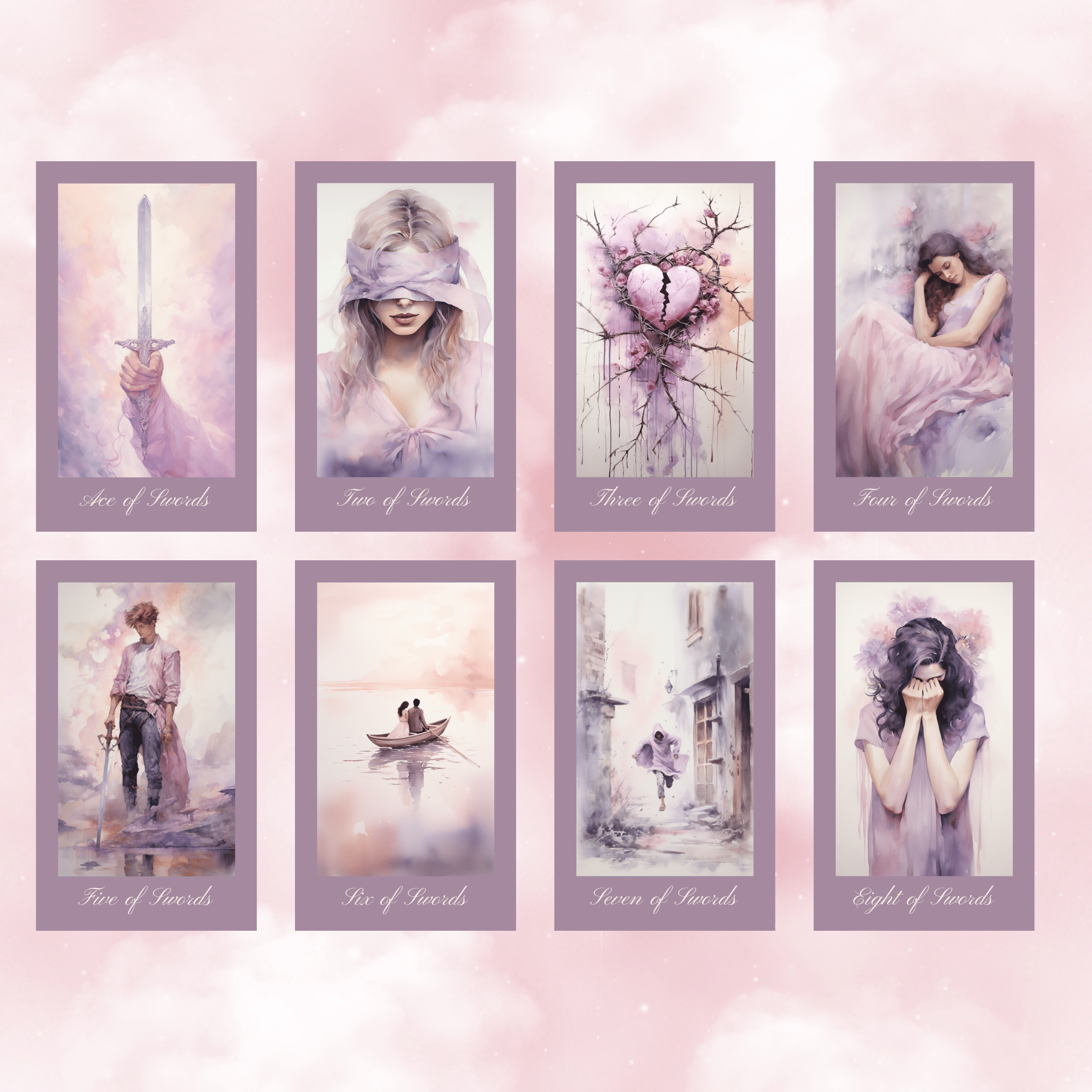 Ethereal Romance Tarot 💜 A pastel dream of love, longing, and lunar - lit introspection. - Hattie Thorn Tarot