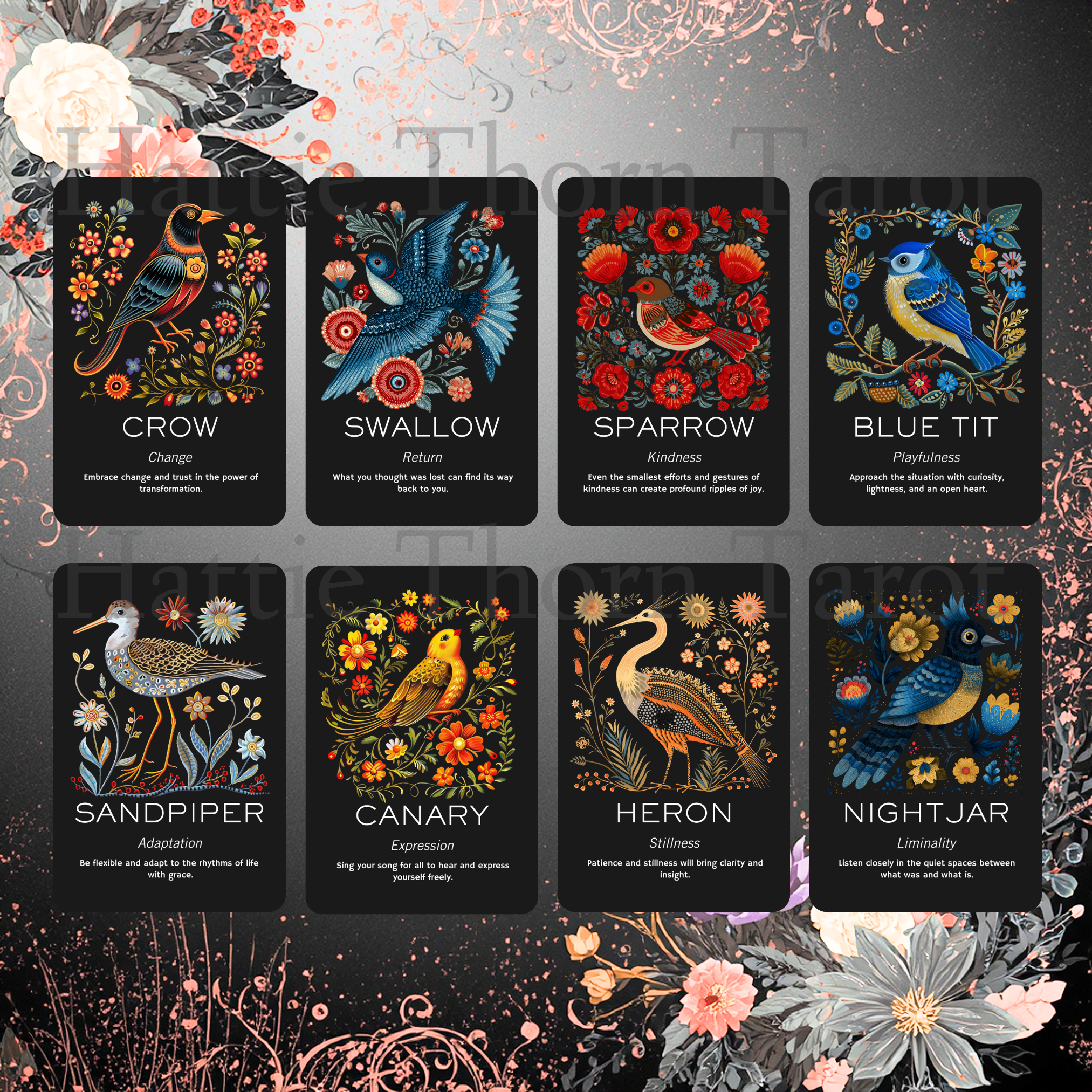 🐦⬛ Folk Birds Oracle — A Whisper of Hedgerow Magic & Feathered Wisdom 🐦⬛ - Hattie Thorn Tarot