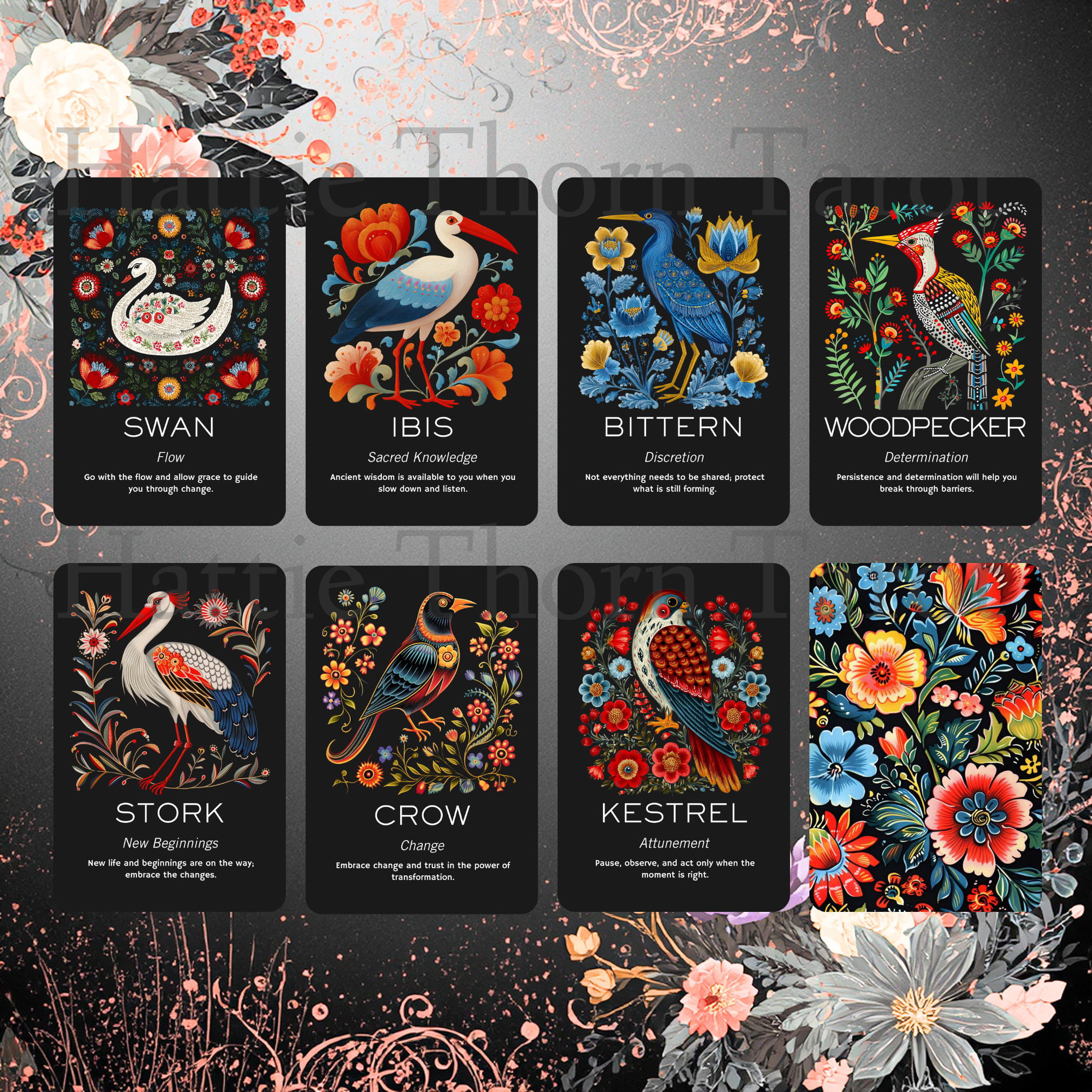 🐦⬛ Folk Birds Oracle — A Whisper of Hedgerow Magic & Feathered Wisdom 🐦⬛ - Hattie Thorn Tarot