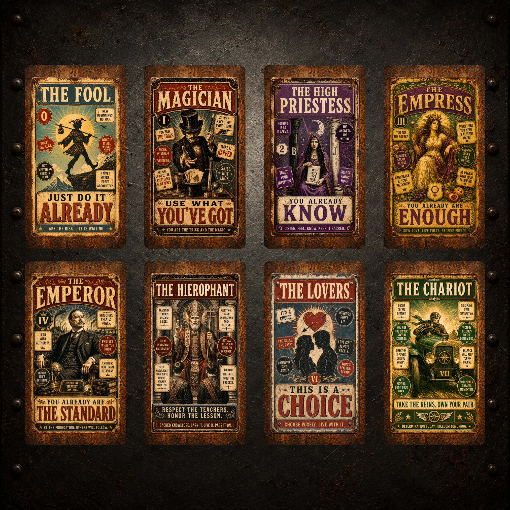Forged in Truth Tarot ⚙️ Traditional wisdom. No - nonsense truth. Tarot messages in the style of times gone by. - Hattie Thorn Tarot