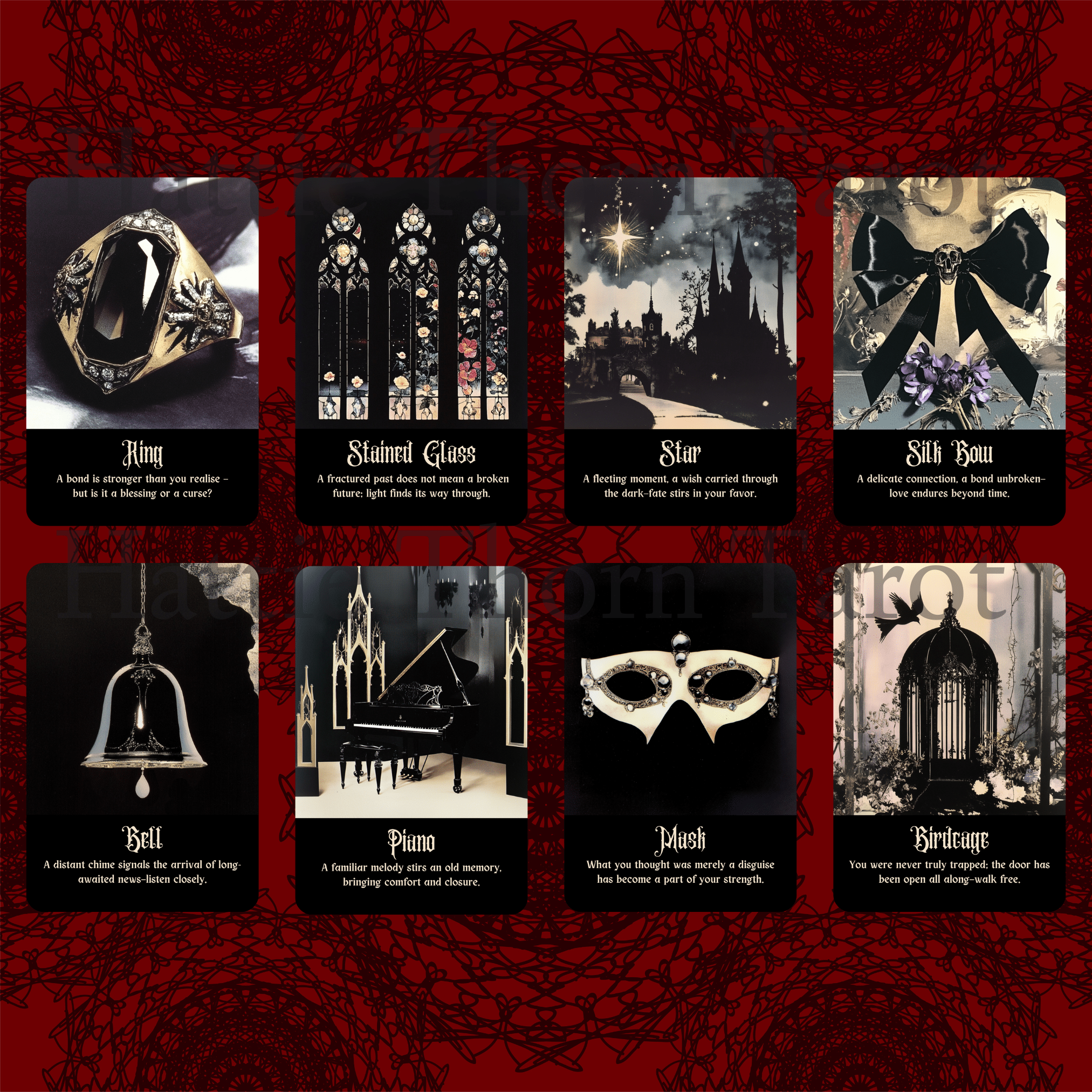 Gothic Dawn Oracle 🕯️ A 50 - card oracle deck of sorrow, silence, and shadowed intuition - Hattie Thorn Tarot