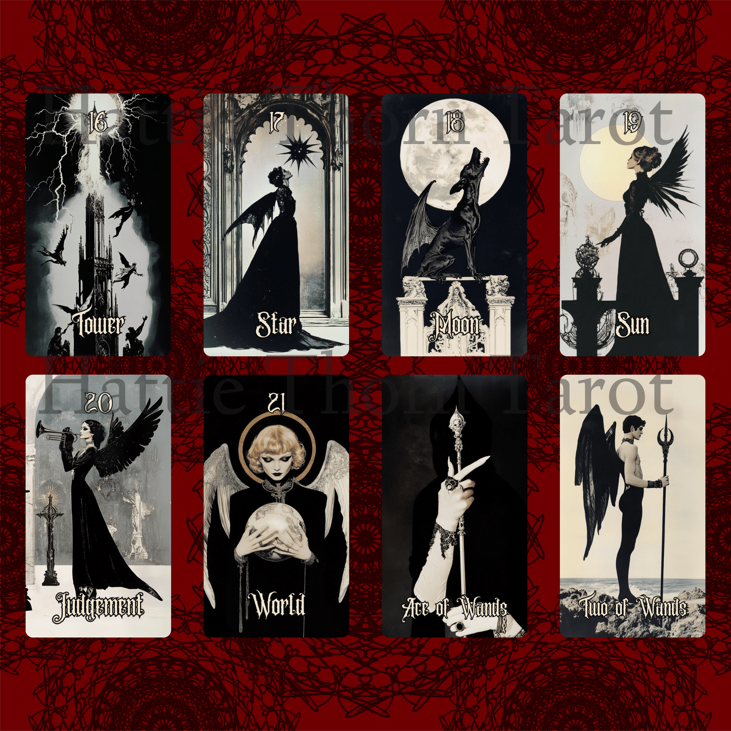 Gothic Dawn Tarot 🕯️ A 78 - card tarot deck of flickering gaslight, faded lace, and solemn beauty - Hattie Thorn Tarot