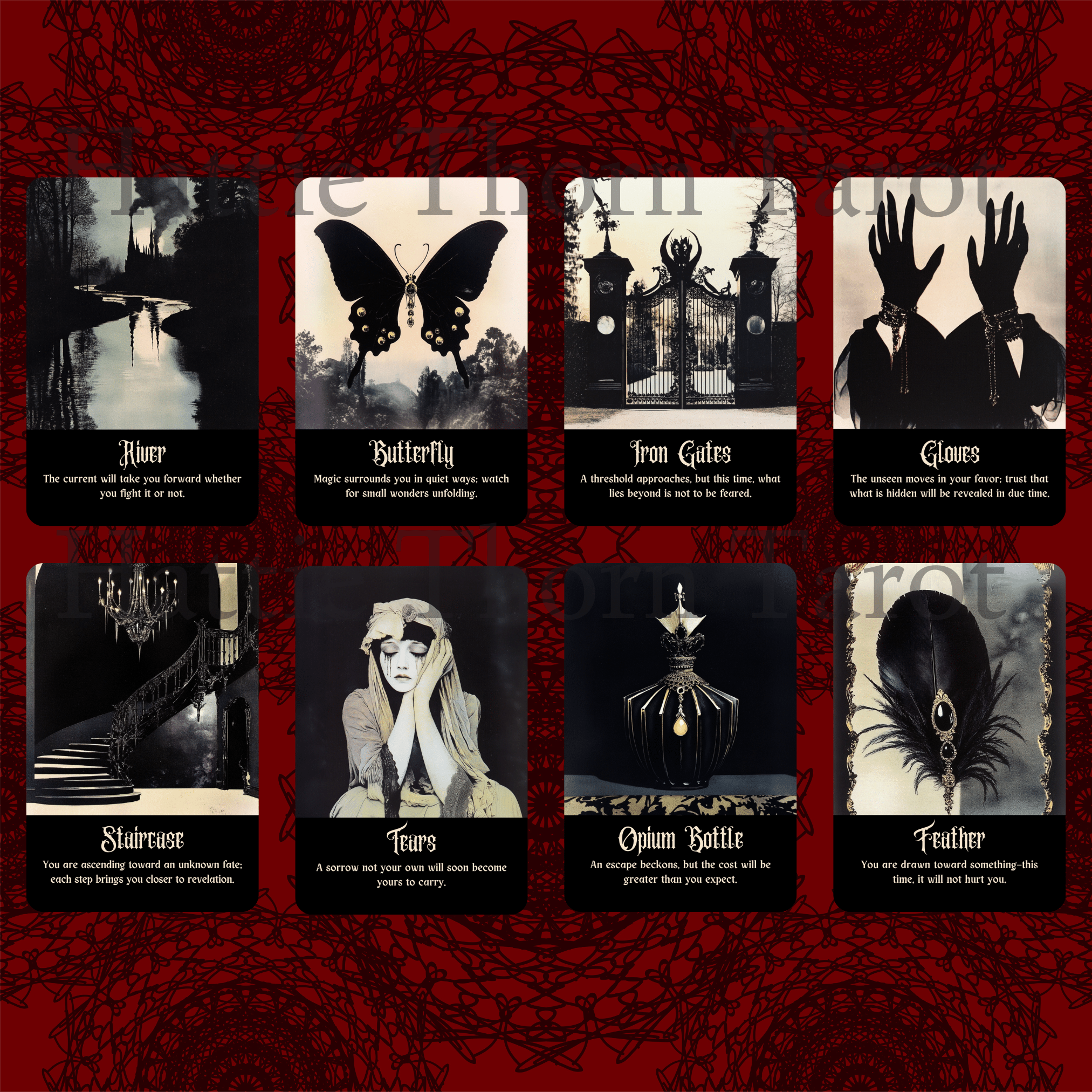 Gothic Dawn Tarot & Oracle Bundle 🕯️ A 2 - deck set of faded lace, velvet shadows, and solemn Victorian prophecy - Hattie Thorn Tarot
