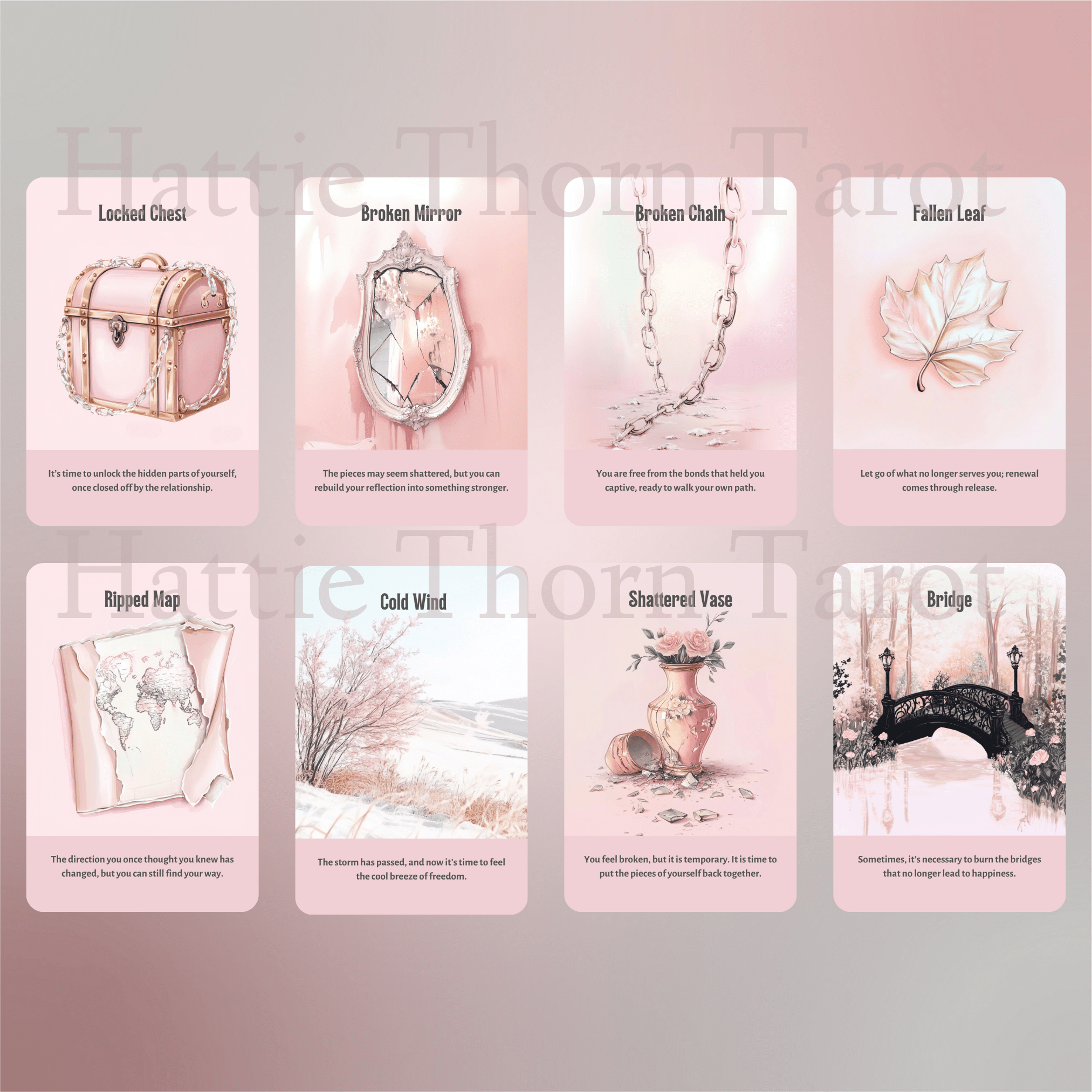 Heartbreak Tarot & Oracle Bundle 💔 A 2 - deck healing set for love lost, truth faced, and strength reclaimed - Hattie Thorn Tarot