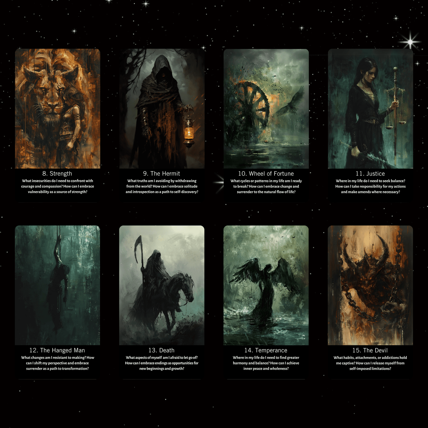 Inner Shadows Tarot 🌘 A shadow work tarot deck for self - discovery, transformation, and healing - Hattie Thorn Tarot