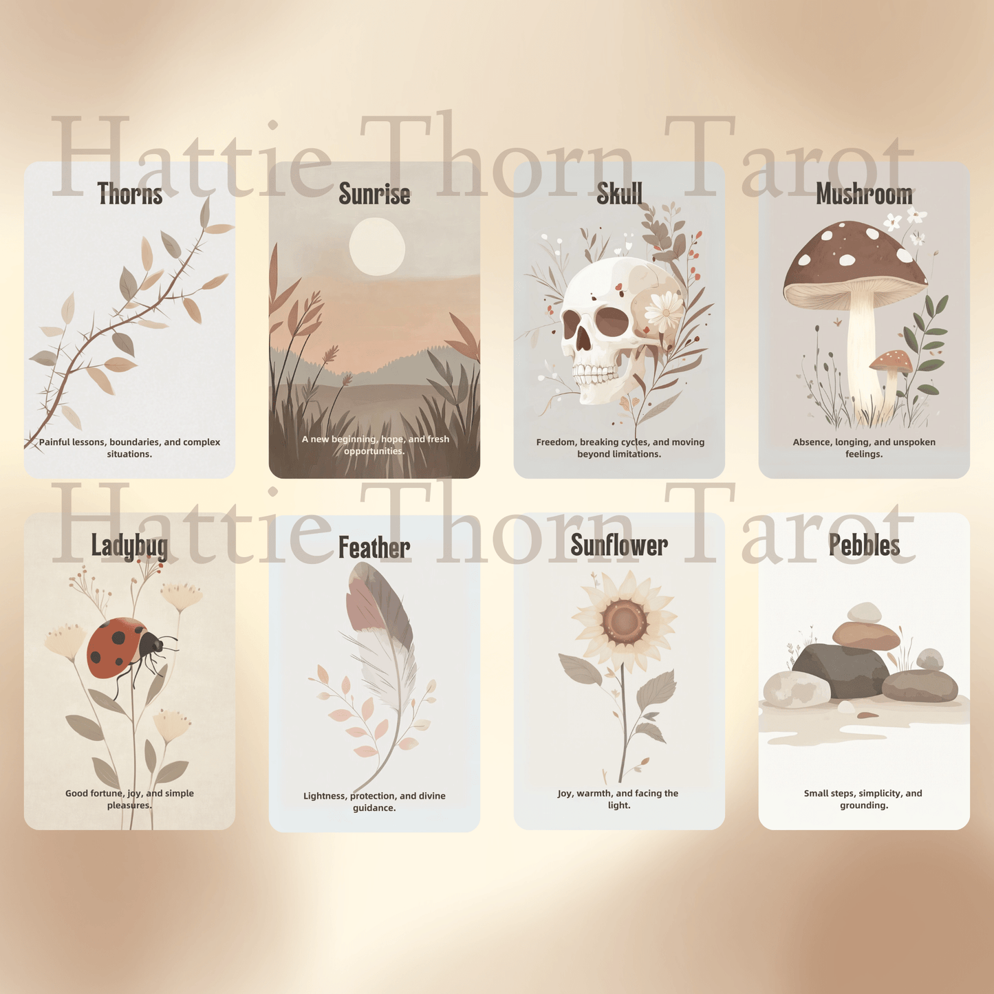 Kindred Spirit Tarot & Oracle Bundle ☕ A cozy 2 - deck bundle of gentle insight, slow living, and soul - soothing scenes - Hattie Thorn Tarot