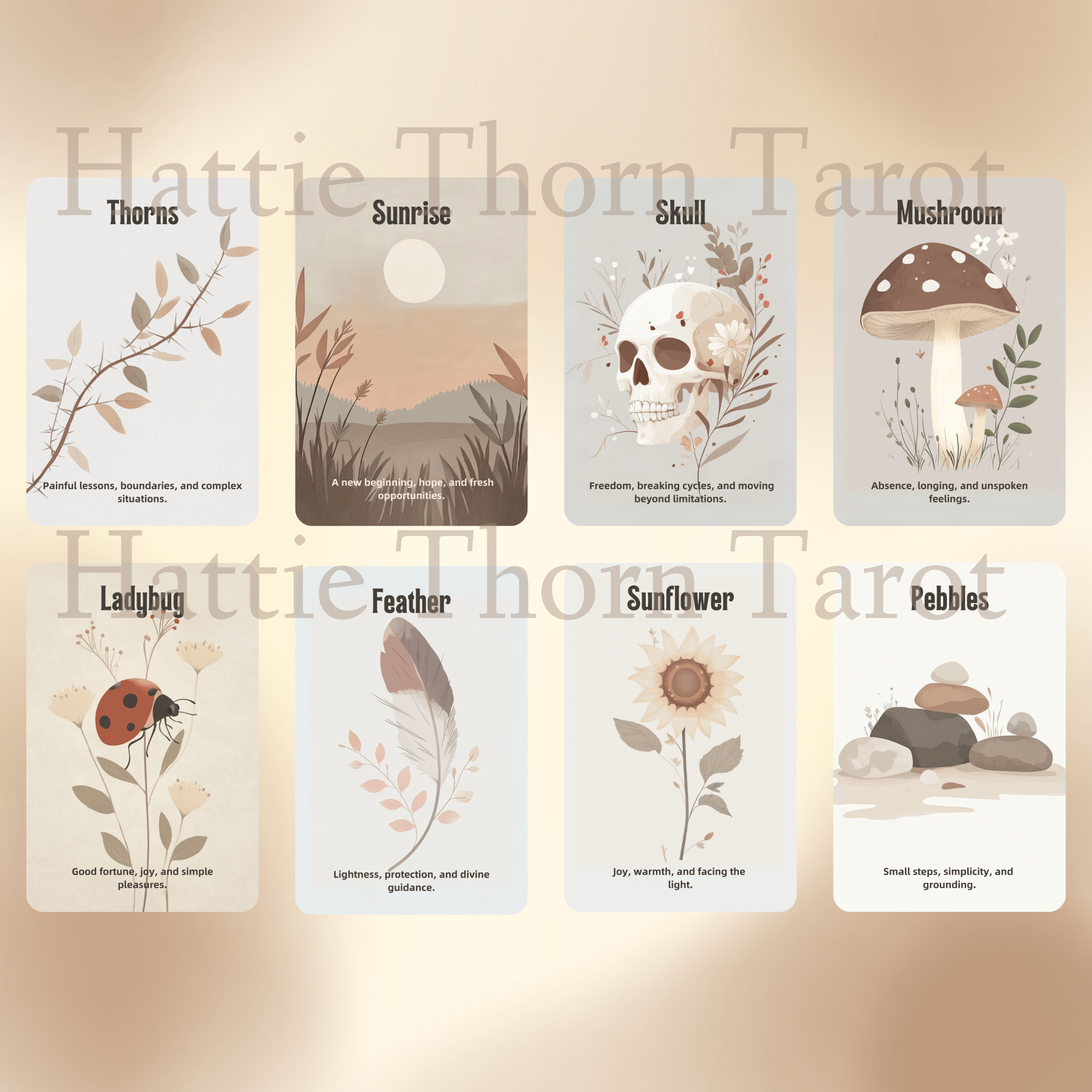 Kindred Spirit Tarot & Oracle Bundle ☕ A cozy 2 - deck bundle of gentle insight, slow living, and soul - soothing scenes - Hattie Thorn Tarot