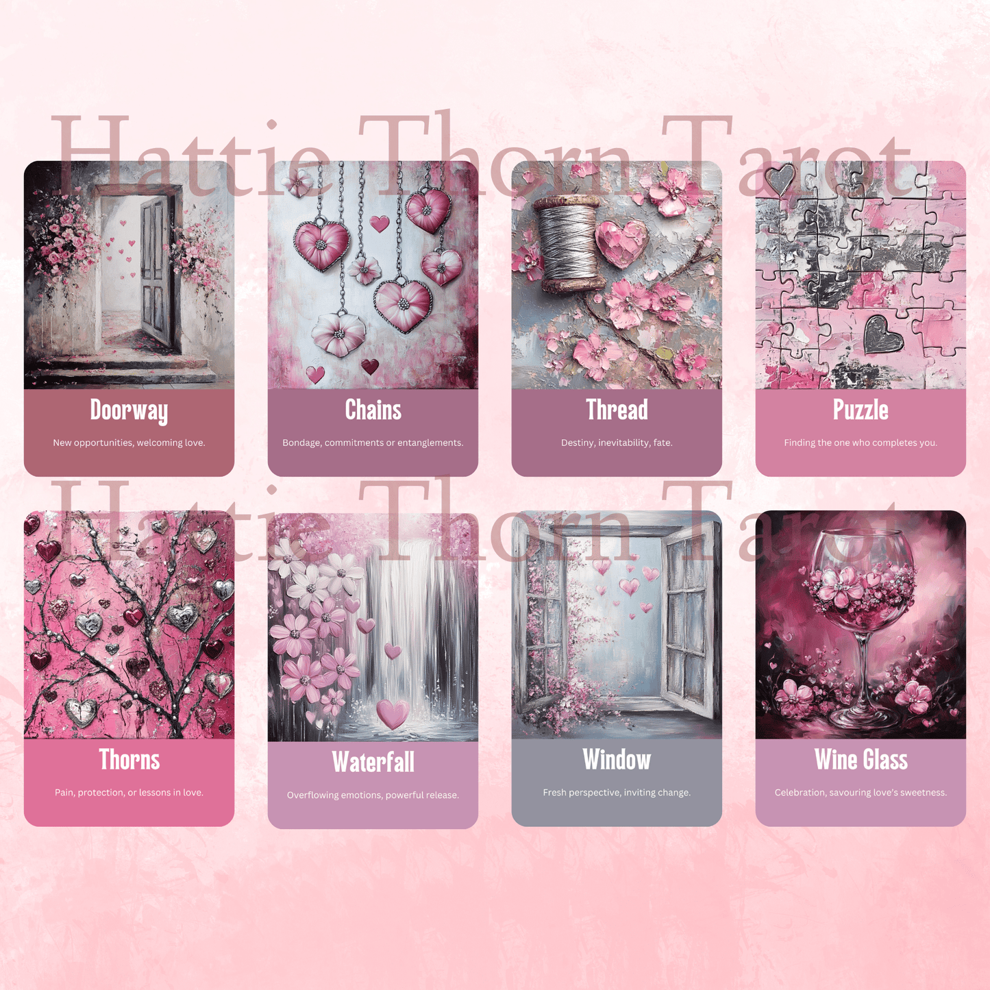 Lovers' Path Oracle 💖 A 50 - card oracle deck for love, growth, and tender - hearted wisdom - Hattie Thorn Tarot