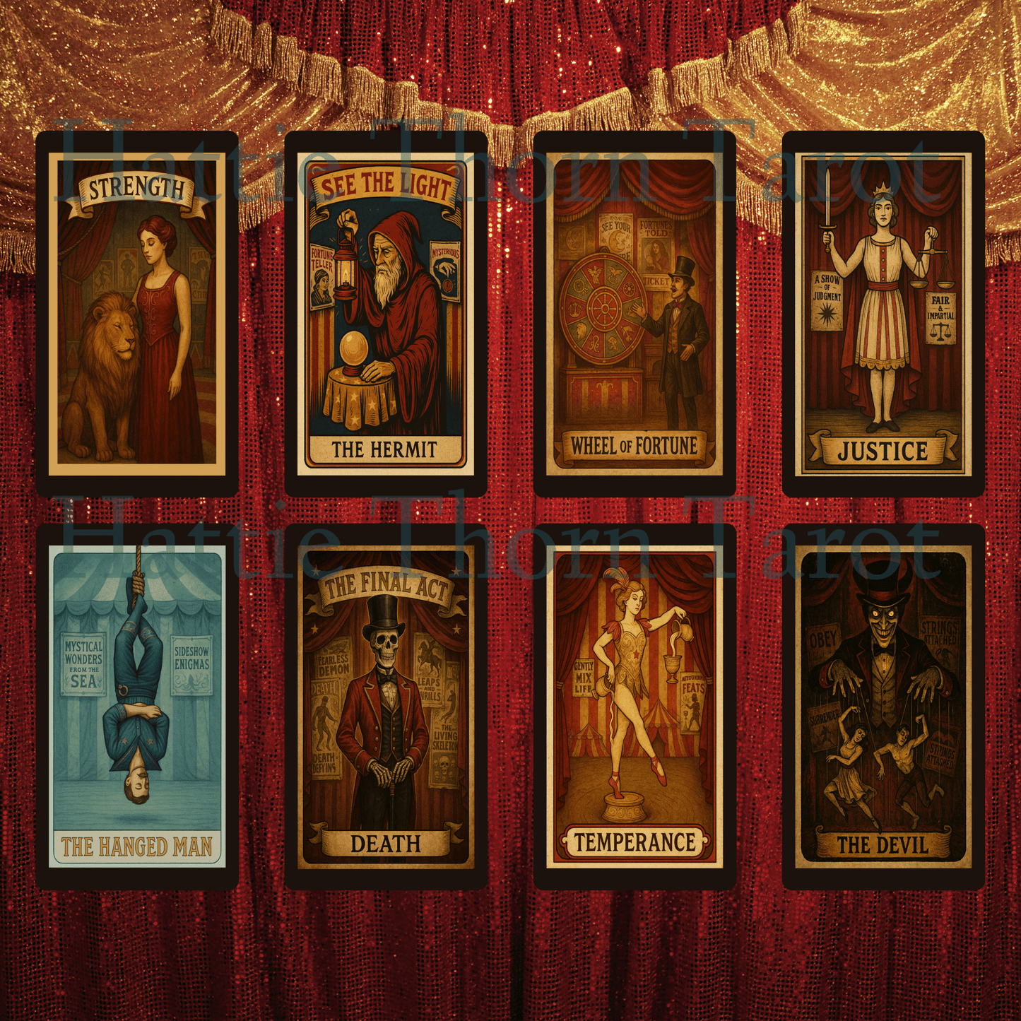 Madame Fortuna: Secrets Revealed 🎪 A tarot deck of circus mystery, glittering grit, and psychic spectacle - Hattie Thorn Tarot