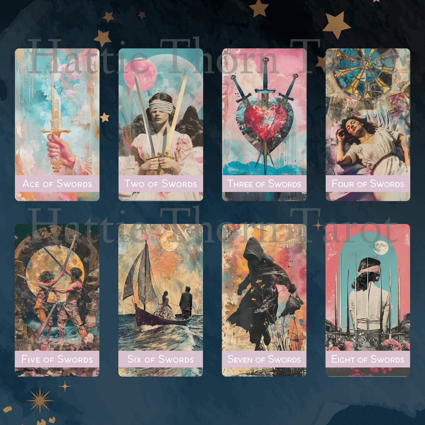 Magic Mosaic Tarot & Oracle Bundle 🧩 A whimsical 2 - deck collage - style set of intuition, wonder, and inner wisdom - Hattie Thorn Tarot
