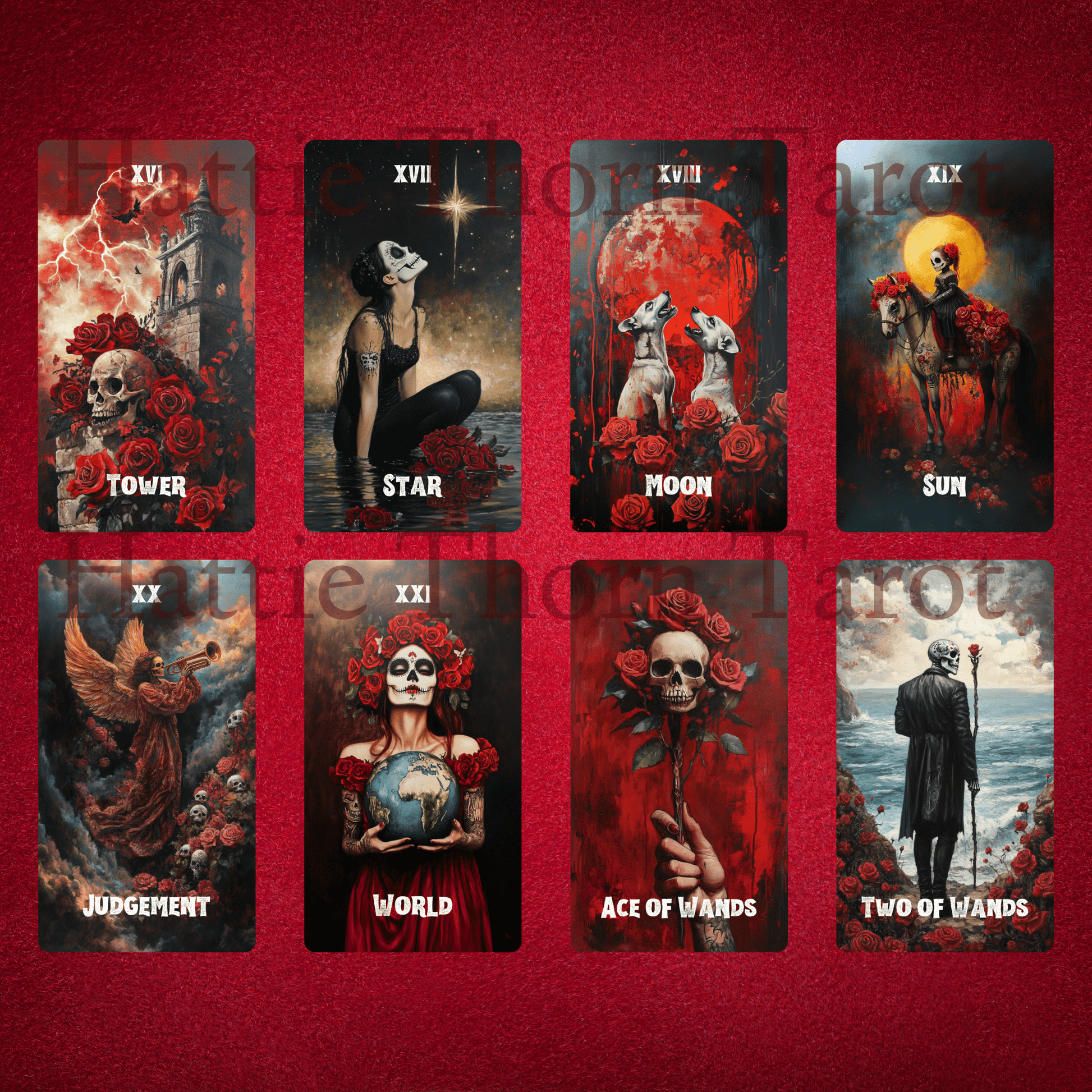 Memento Mori Tarot 🌺 A vivid 78 - card tarot deck honouring life, death, and ancestral connection - Hattie Thorn Tarot