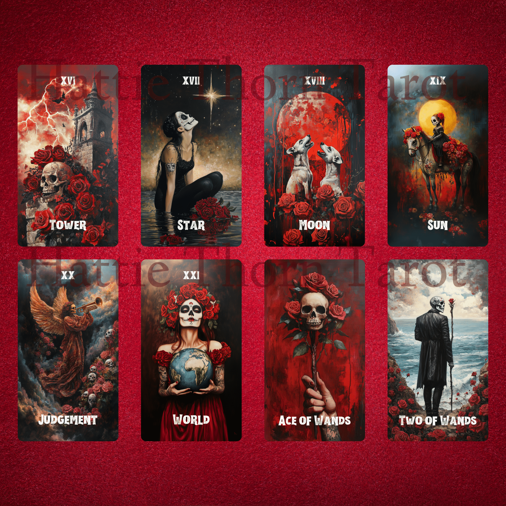 Memento Mori Tarot 🌺 A vivid 78 - card tarot deck honouring life, death, and ancestral connection - Hattie Thorn Tarot